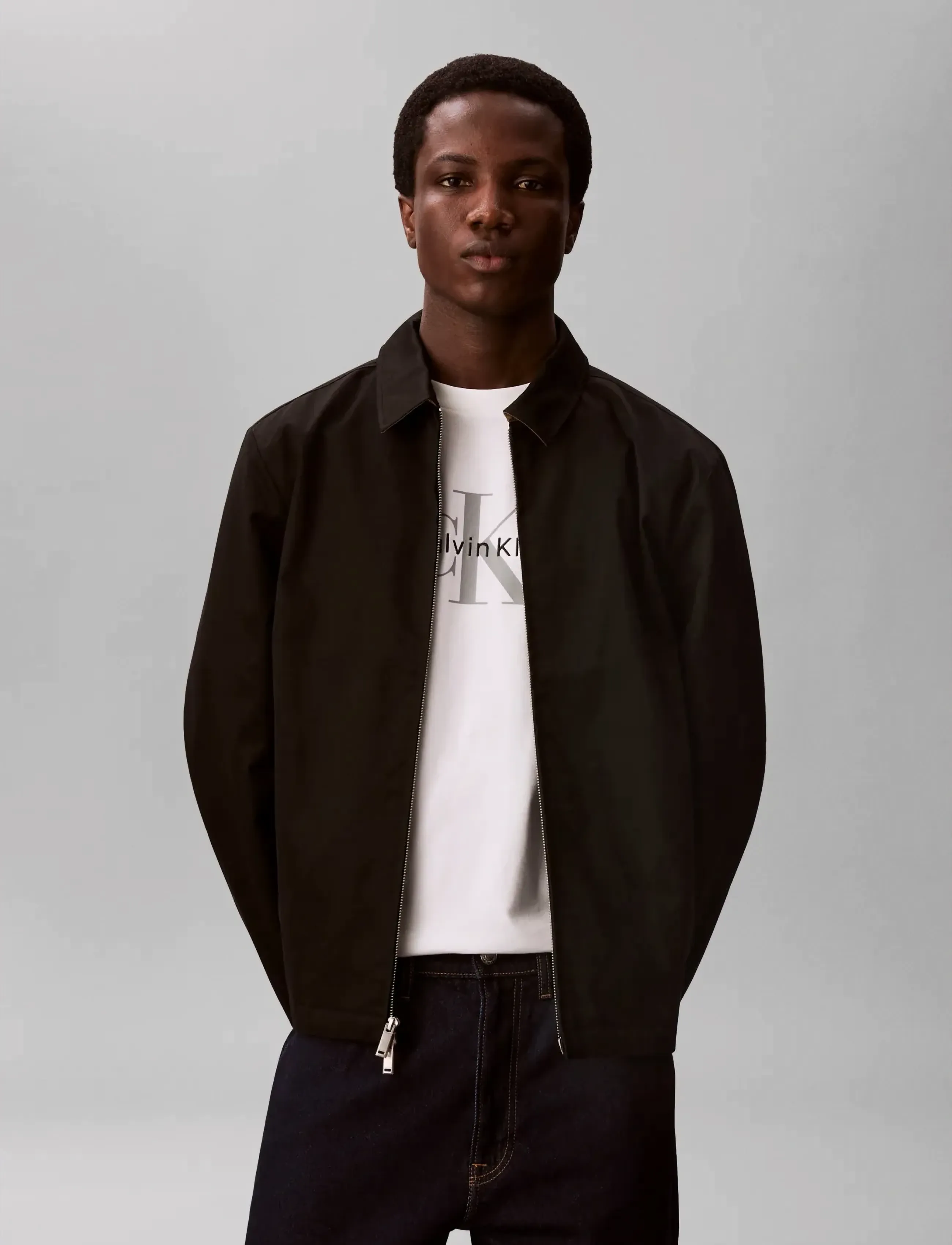 Calvin Klein - LS COTTON WING COLLAR SHIRT JACK - osta olukorra järgi - black - 3
