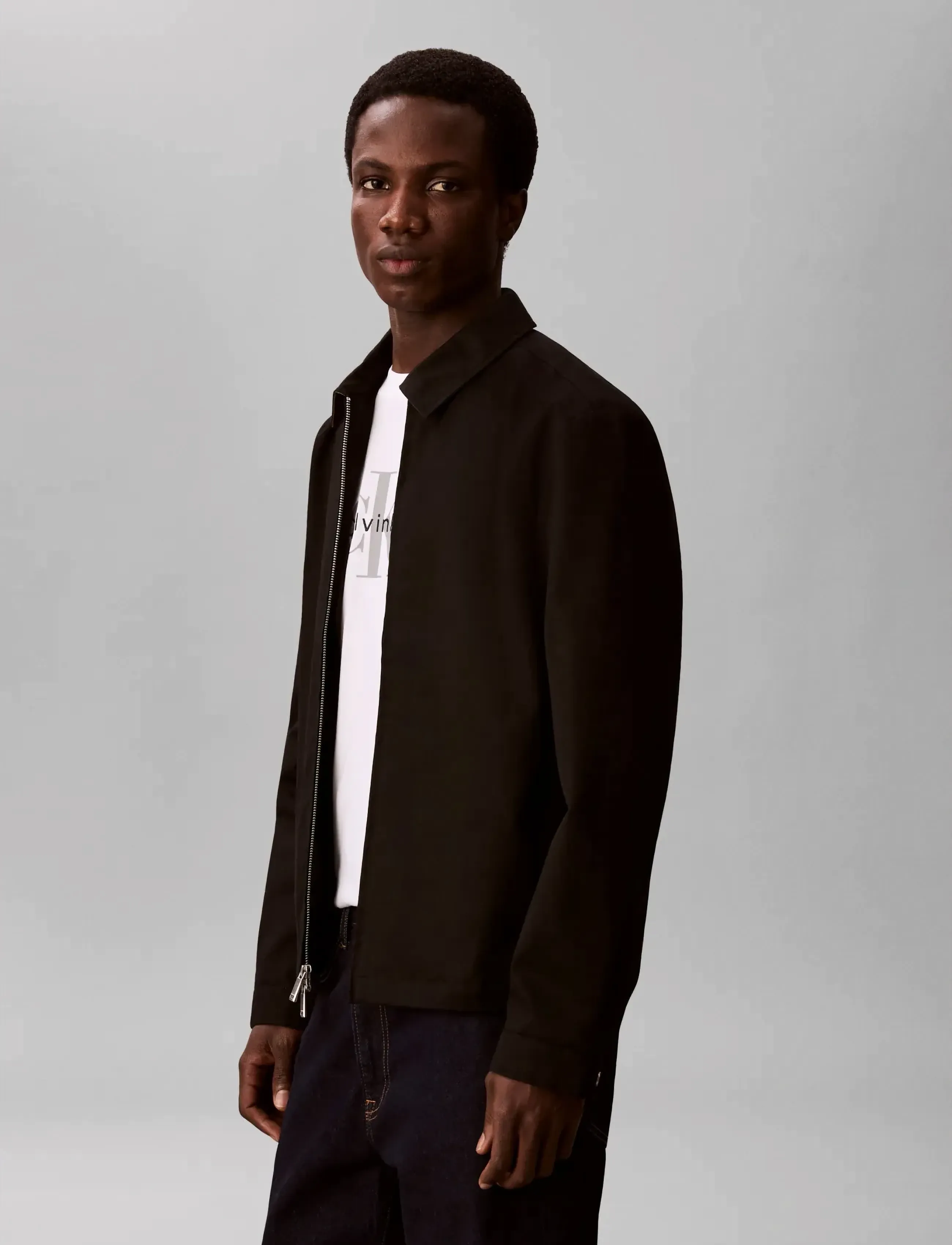 Calvin Klein - LS COTTON WING COLLAR SHIRT JACK - osta olukorra järgi - black - 4