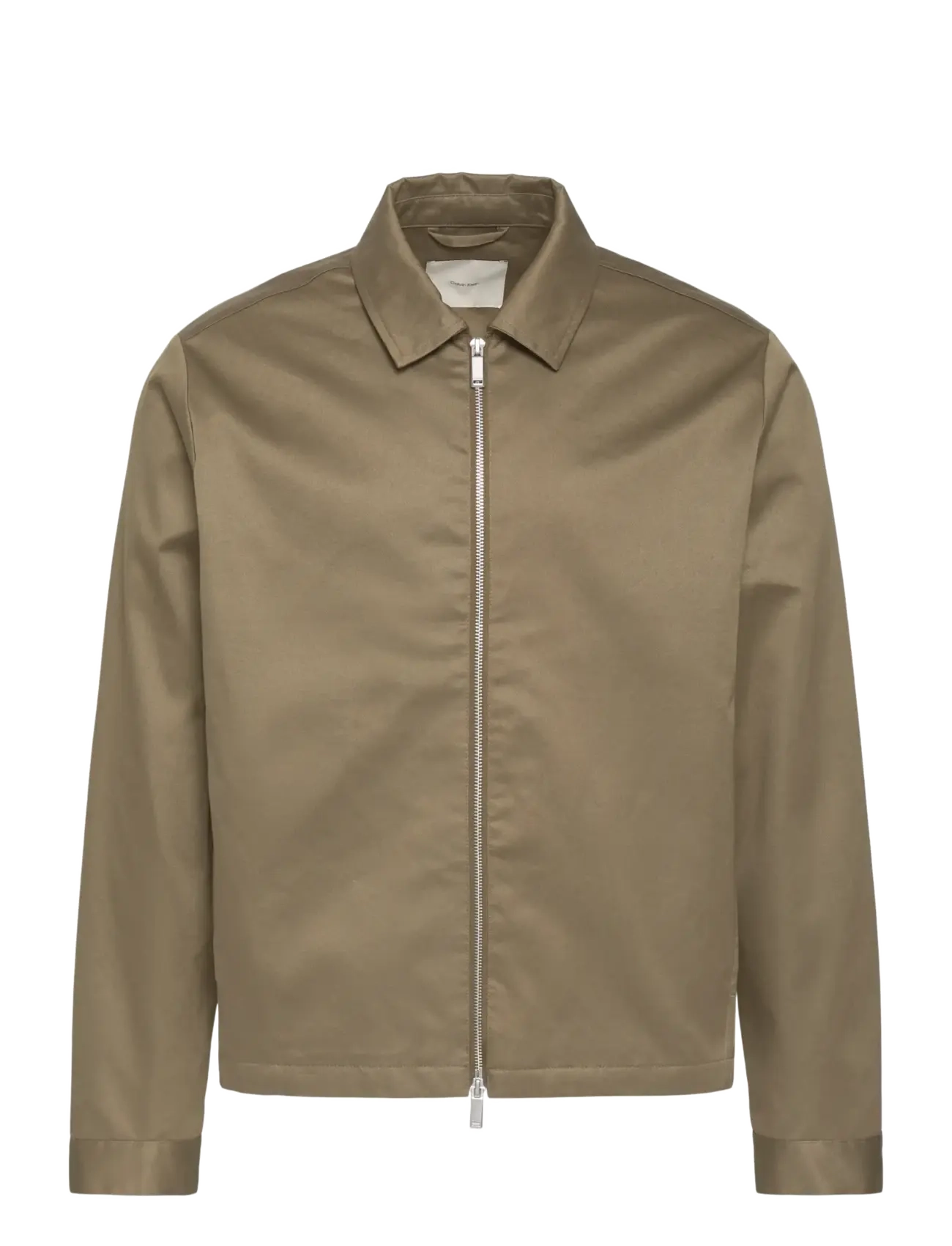 Calvin Klein LS COTTON WING COLLAR SHIRT JACK - Tøj - CAPERS / khaki/green