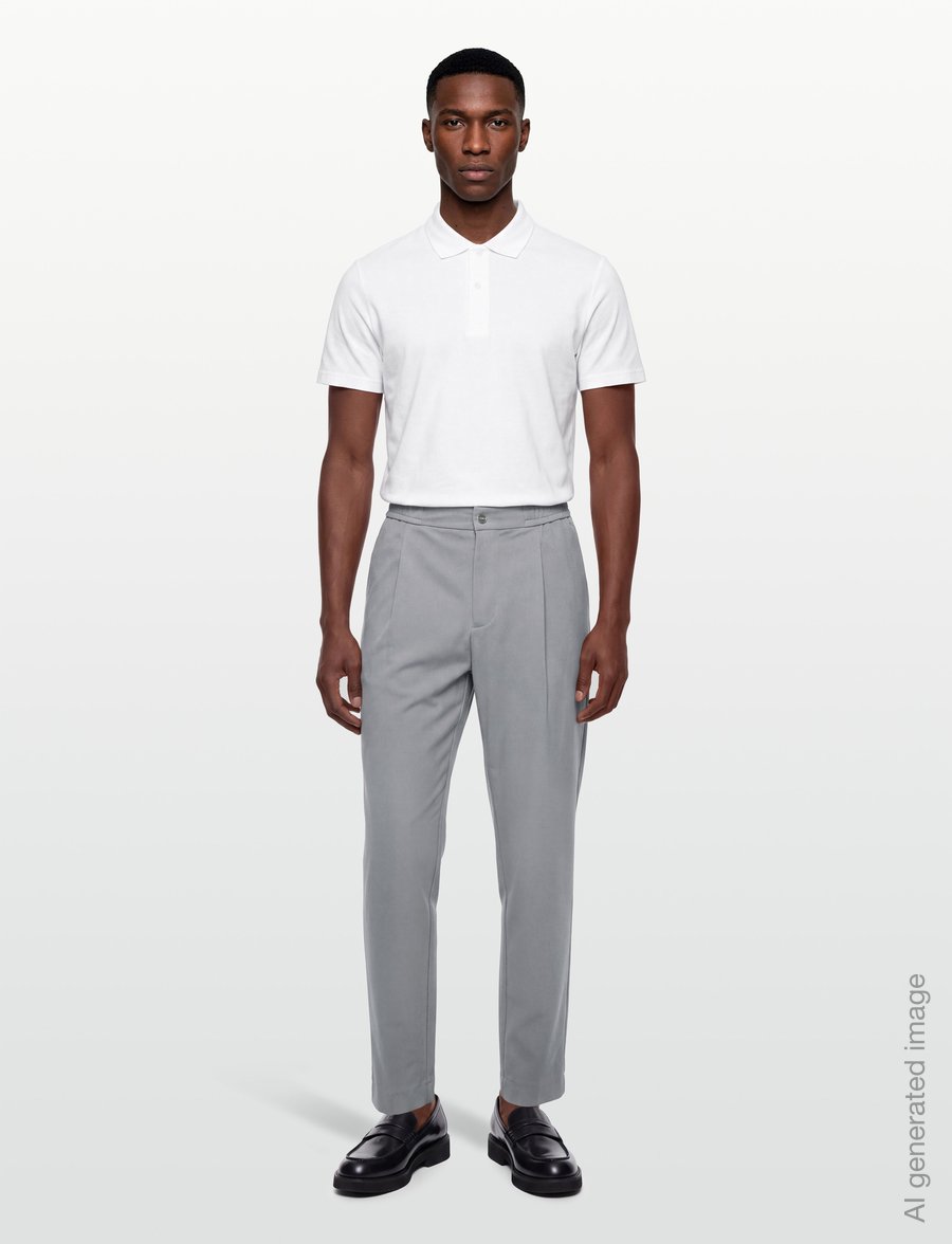 Calvin Klein - TAPERED TECH KNIT PLEATED PANT - vabaajapüksid - convoy - 0