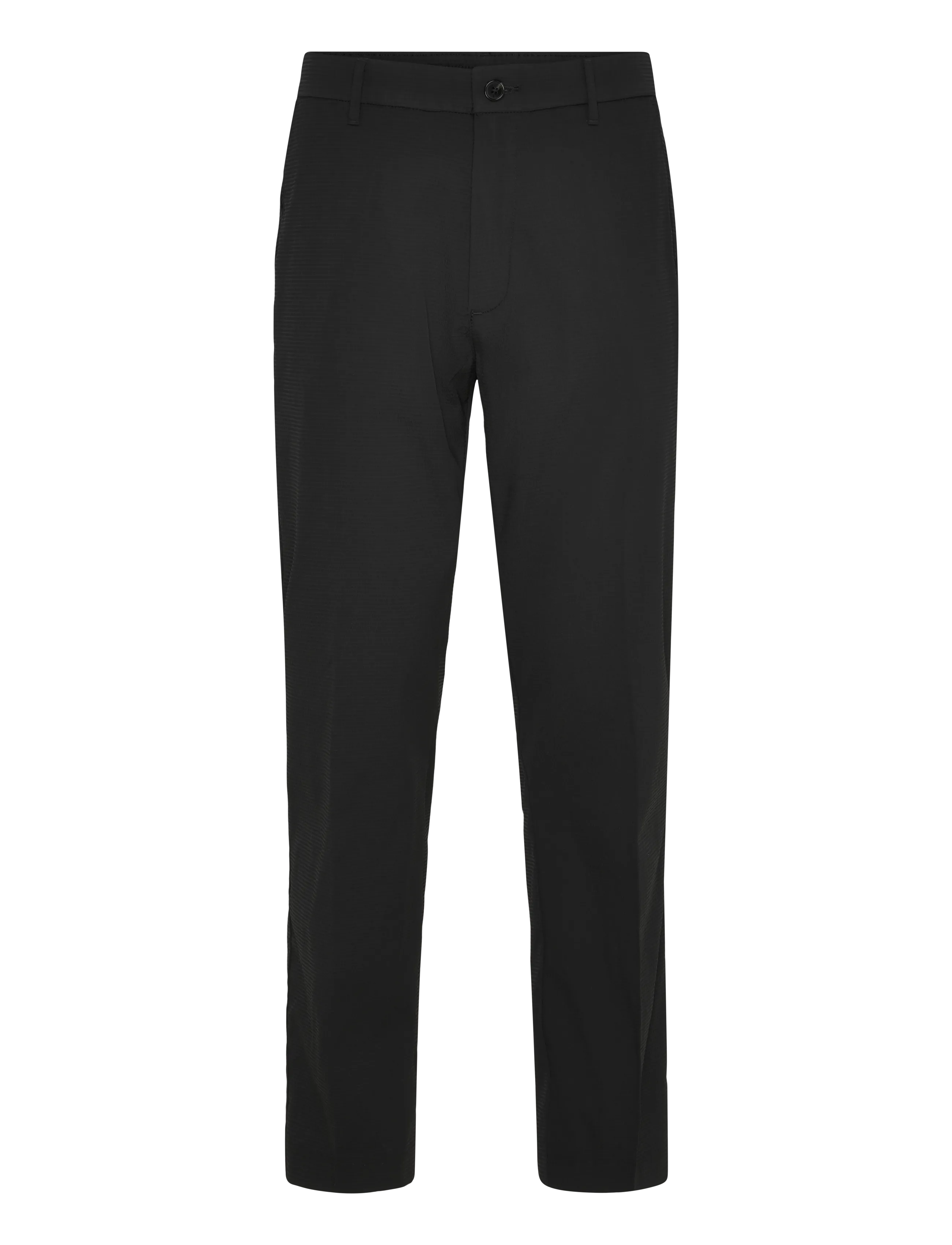 Calvin Klein STRAIGHT SEERSUCKER HALF ELASTIC - Bukser - BLACK / black