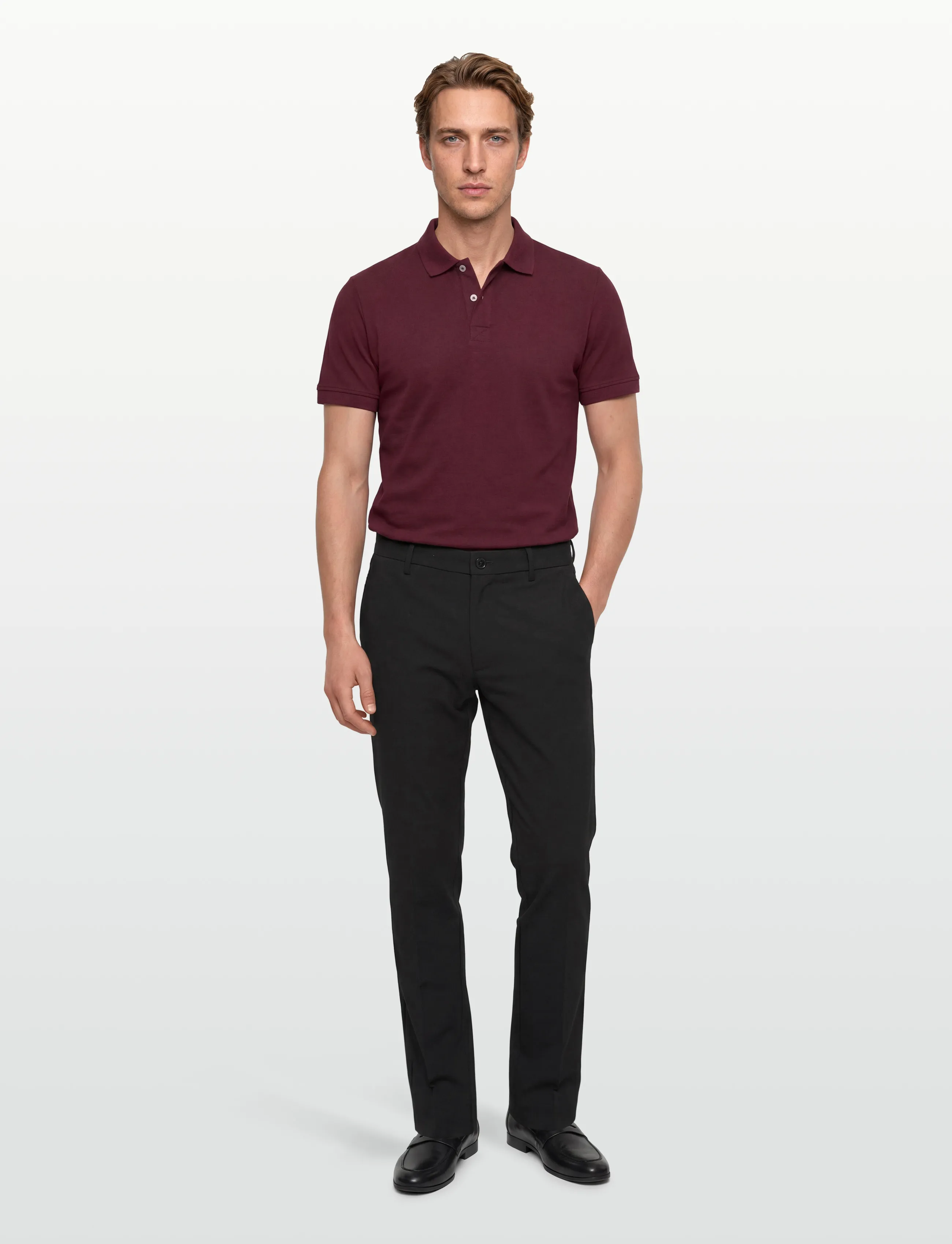 Calvin Klein STRAIGHT SEERSUCKER HALF ELASTIC - Hosen - BLACK / black