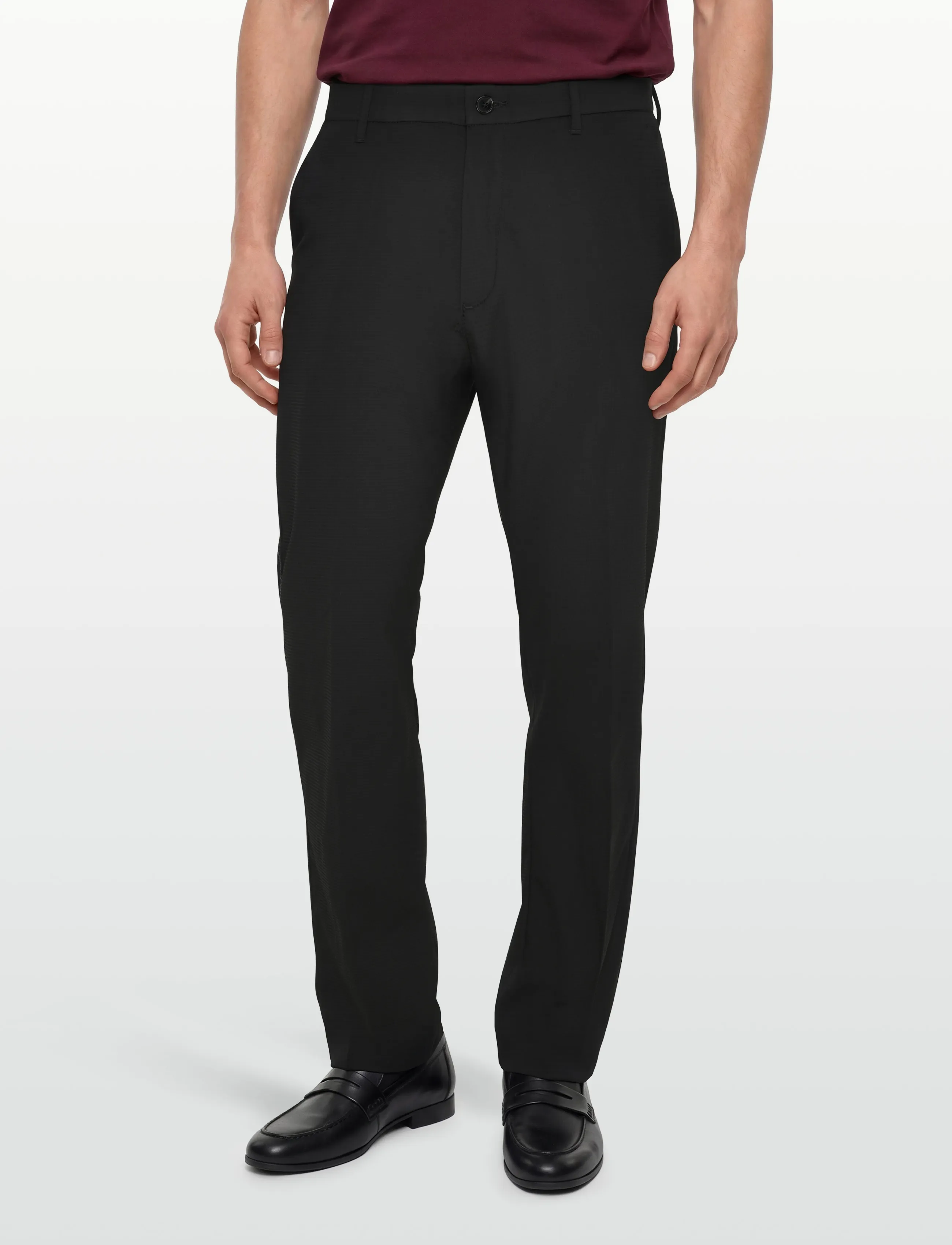 Calvin Klein - STRAIGHT SEERSUCKER HALF ELASTIC - vabaajapüksid - black - 3