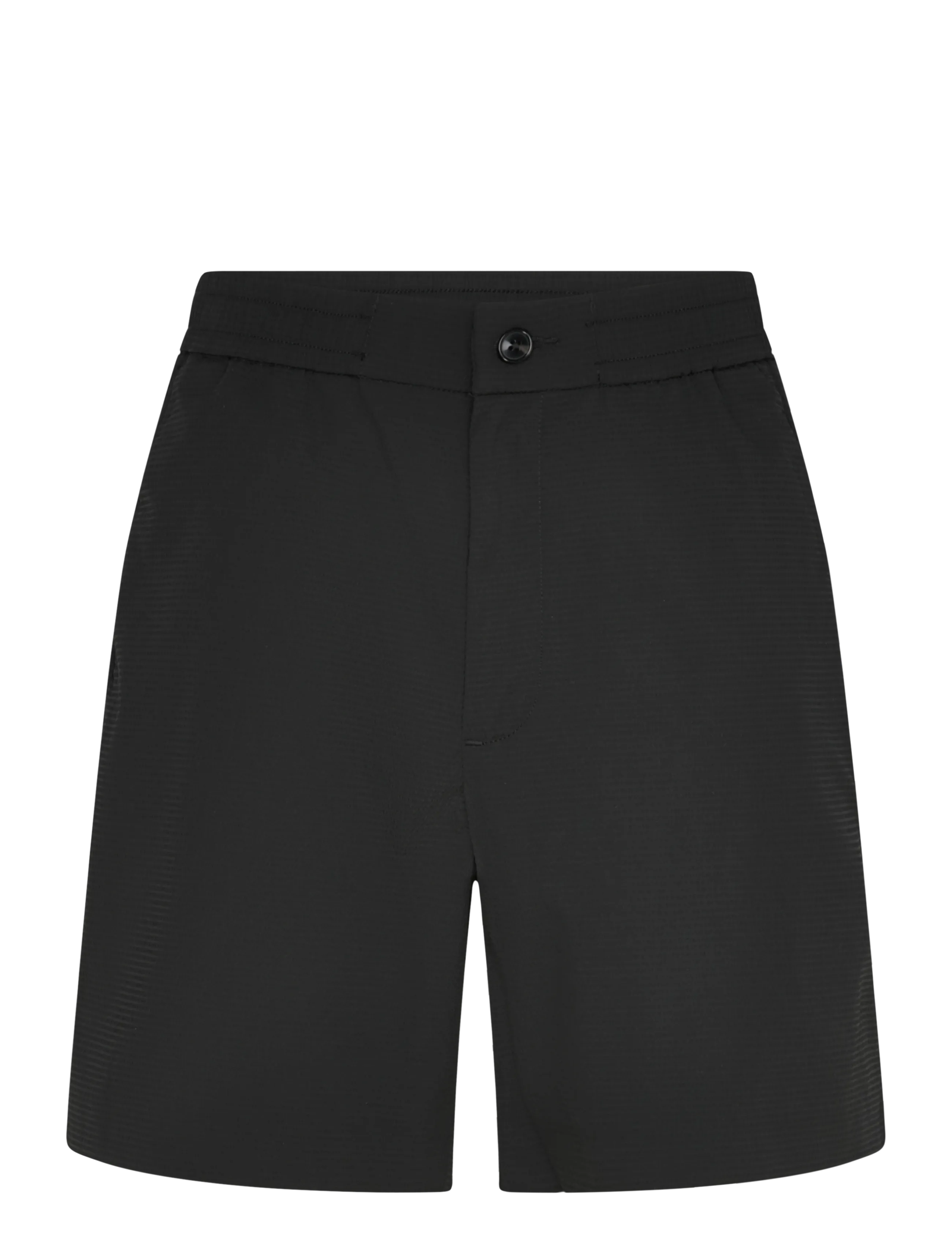 Calvin Klein STRAIGHT SEERSUCKER ELASTIC 7" S - Shorts - BLACK / black