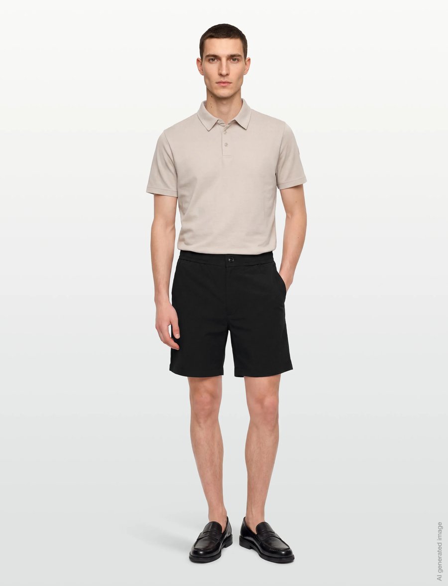 Calvin Klein - STRAIGHT SEERSUCKER ELASTIC 7" S - casual shorts - black - 0