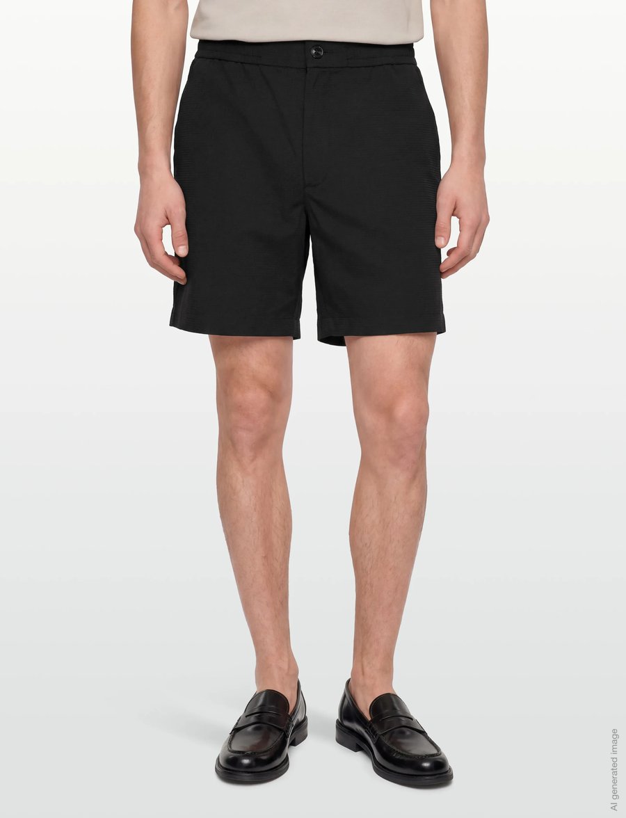 Calvin Klein - STRAIGHT SEERSUCKER ELASTIC 7" S - casual shorts - black - 3