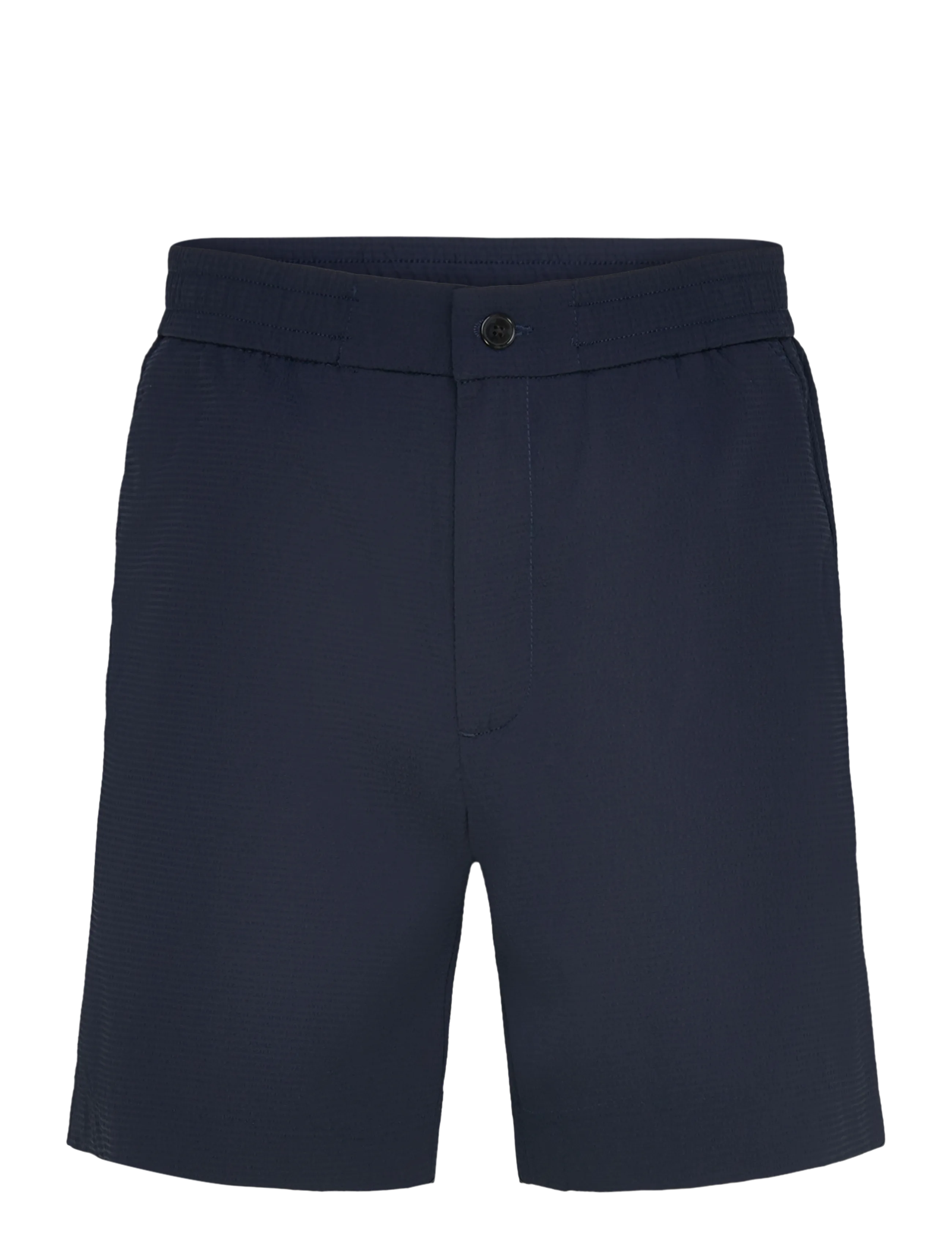 Calvin Klein Straight Seersucker Elastic 7" S, 40, Shorts, Marineblau - Casual Männerswear