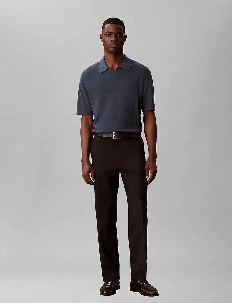 Calvin Klein - TAPERED LINEN LYOCELL PANT - lininės kelnės - black - 0