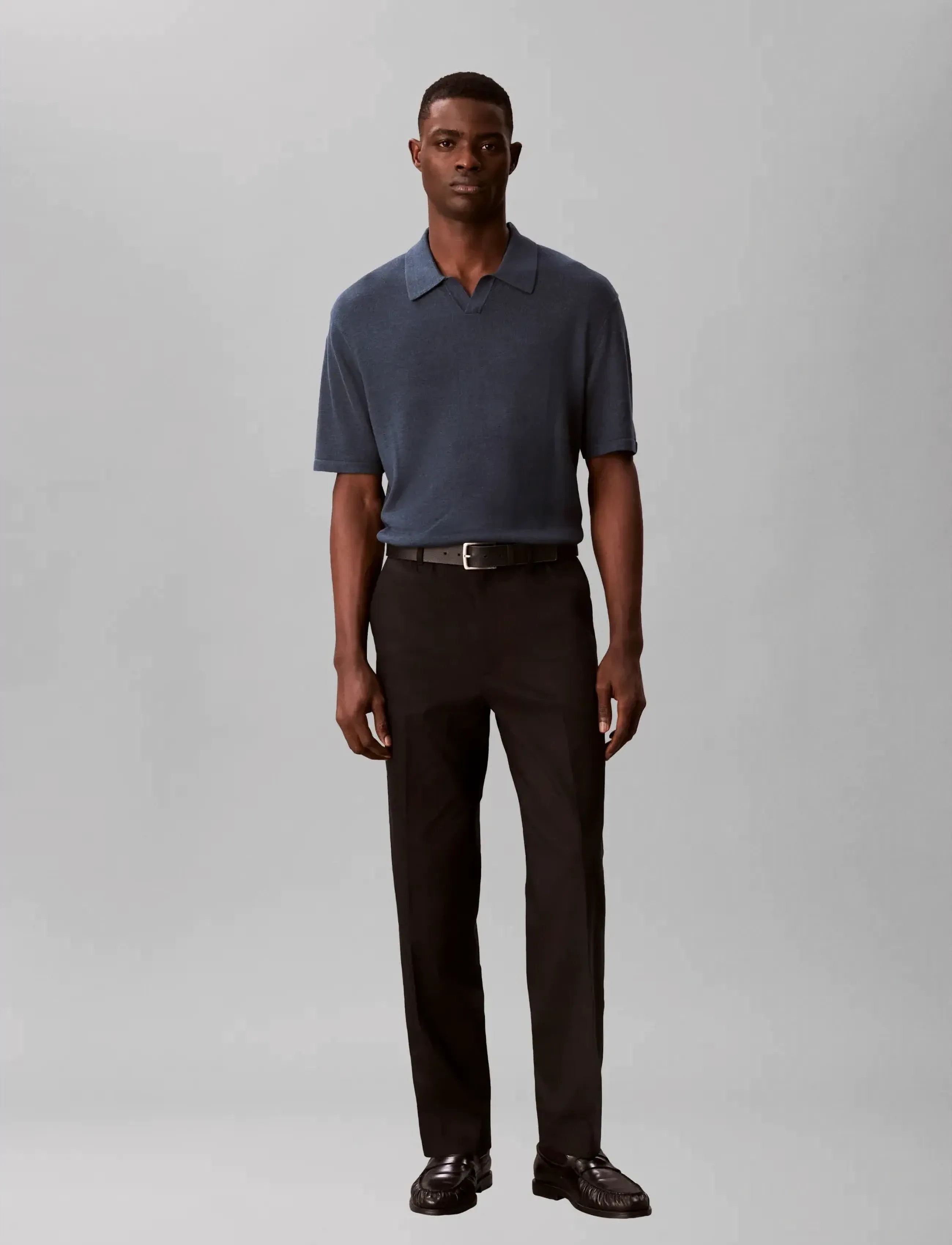 Calvin Klein TAPERED LINEN LYOCELL PANT - Bukser - BLACK / black