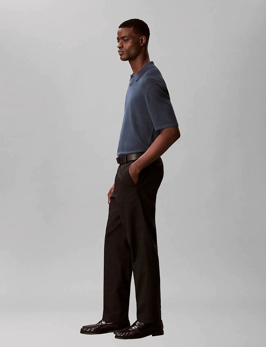 Calvin Klein - TAPERED LINEN LYOCELL PANT - leinenhosen - black - 4