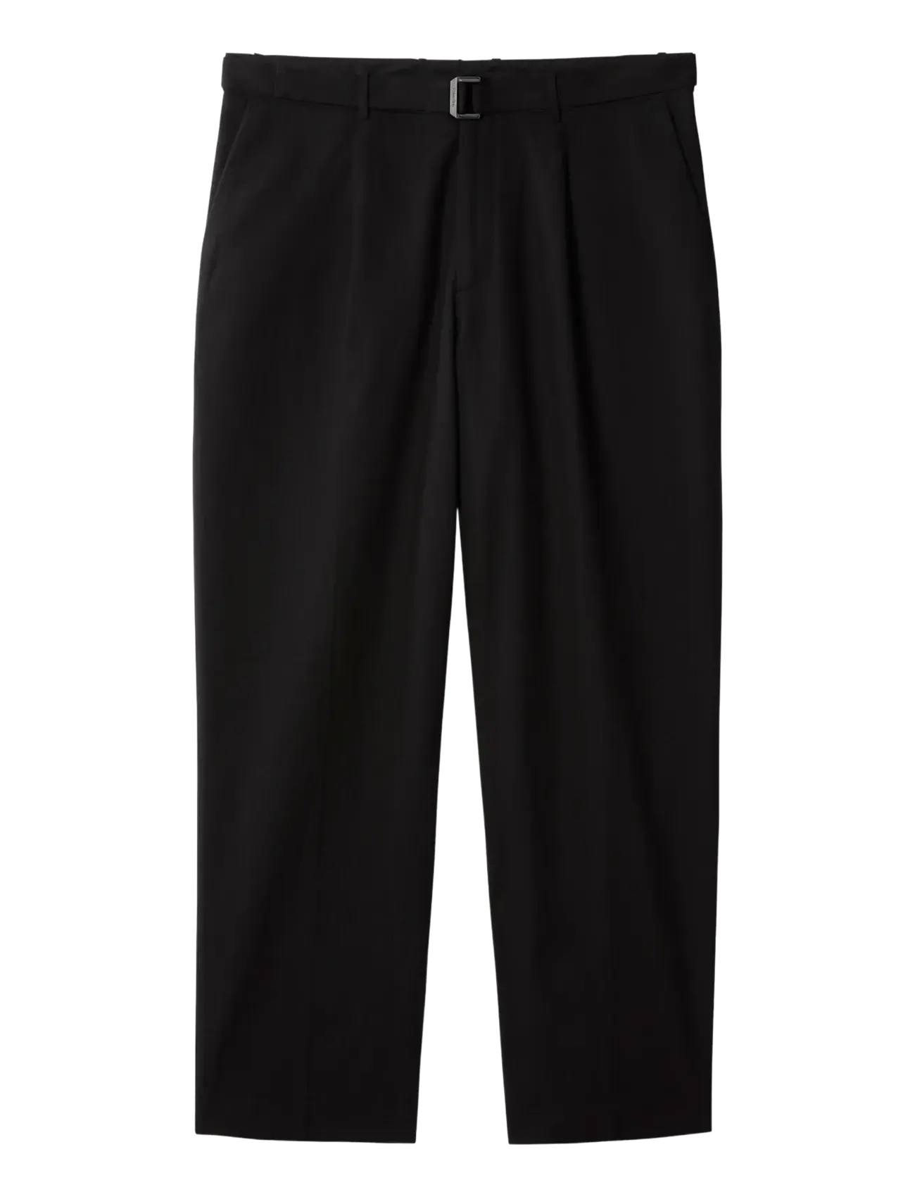 Calvin Klein STRAIGHT LYOCELL BELTED PLTD TRO - Calvin Klein - BLACK / black