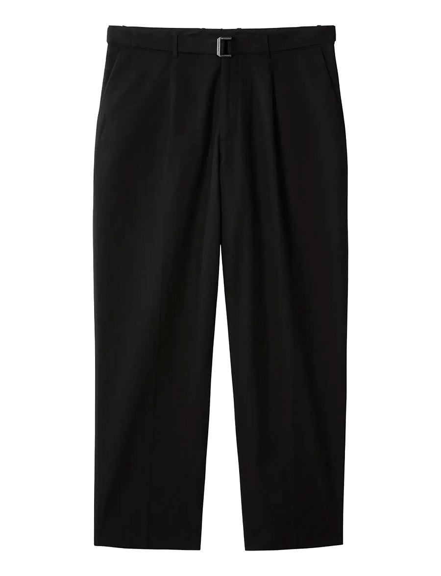 Calvin Klein - STRAIGHT LYOCELL BELTED PLTD TRO - jakkafatabuxur - black - 1