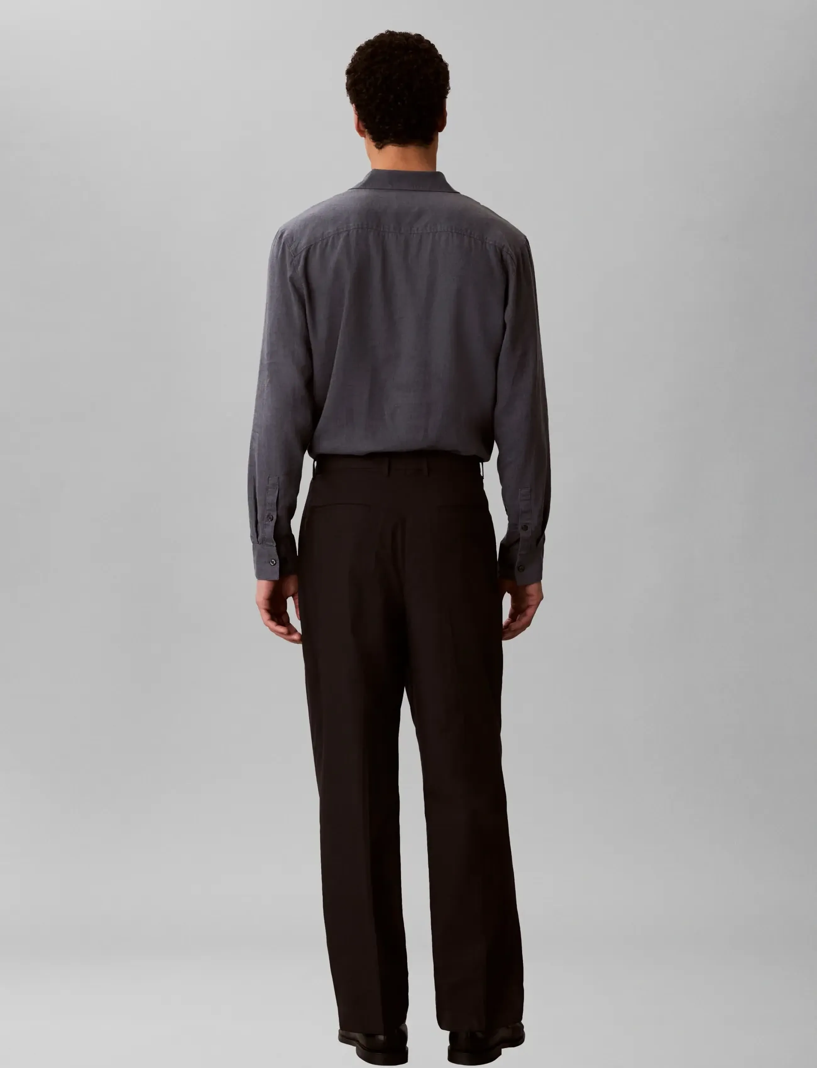 Calvin Klein - STRAIGHT LYOCELL BELTED PLTD TRO - jakkafatabuxur - black - 2