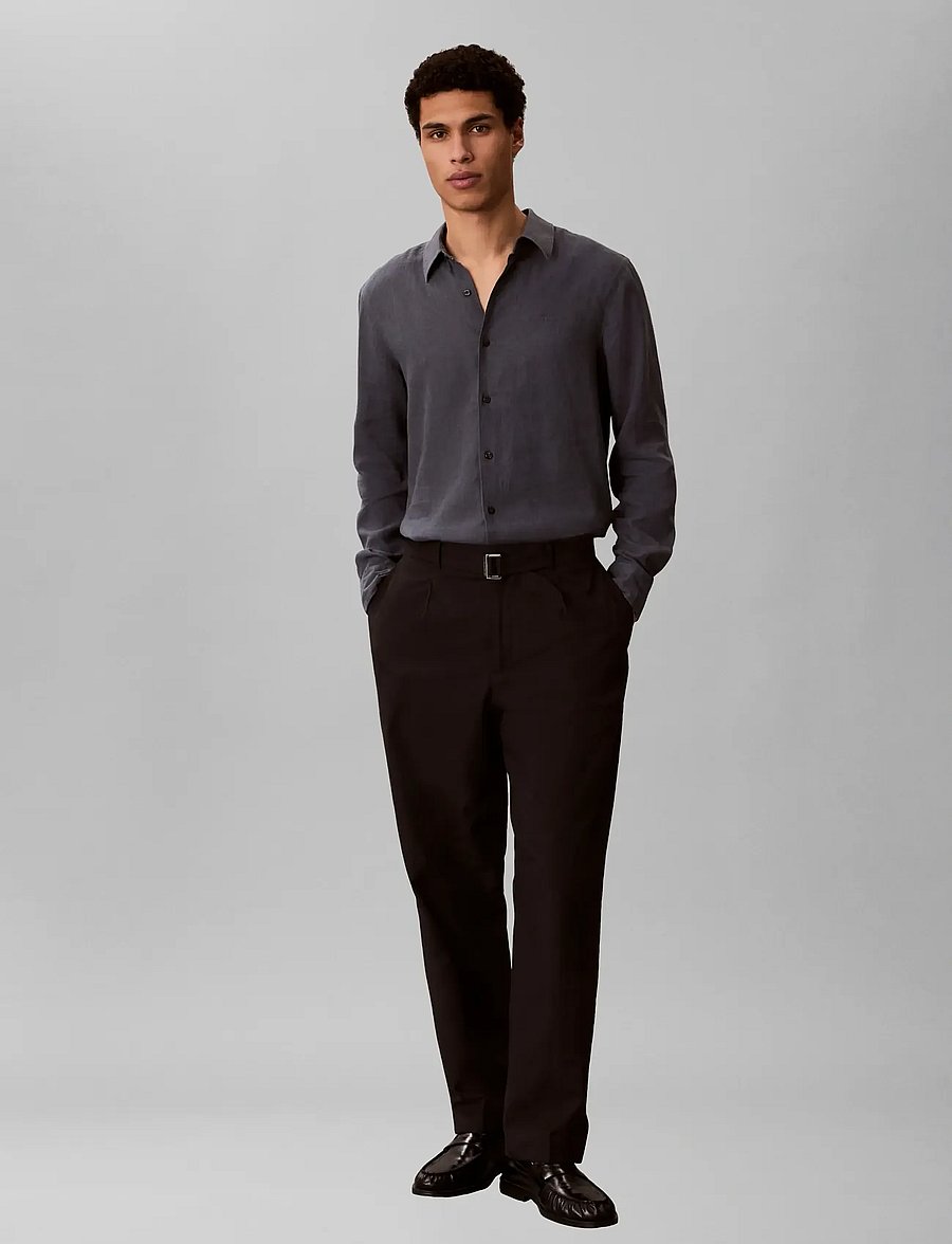 Calvin Klein - STRAIGHT LYOCELL BELTED PLTD TRO - jakkafatabuxur - black - 3