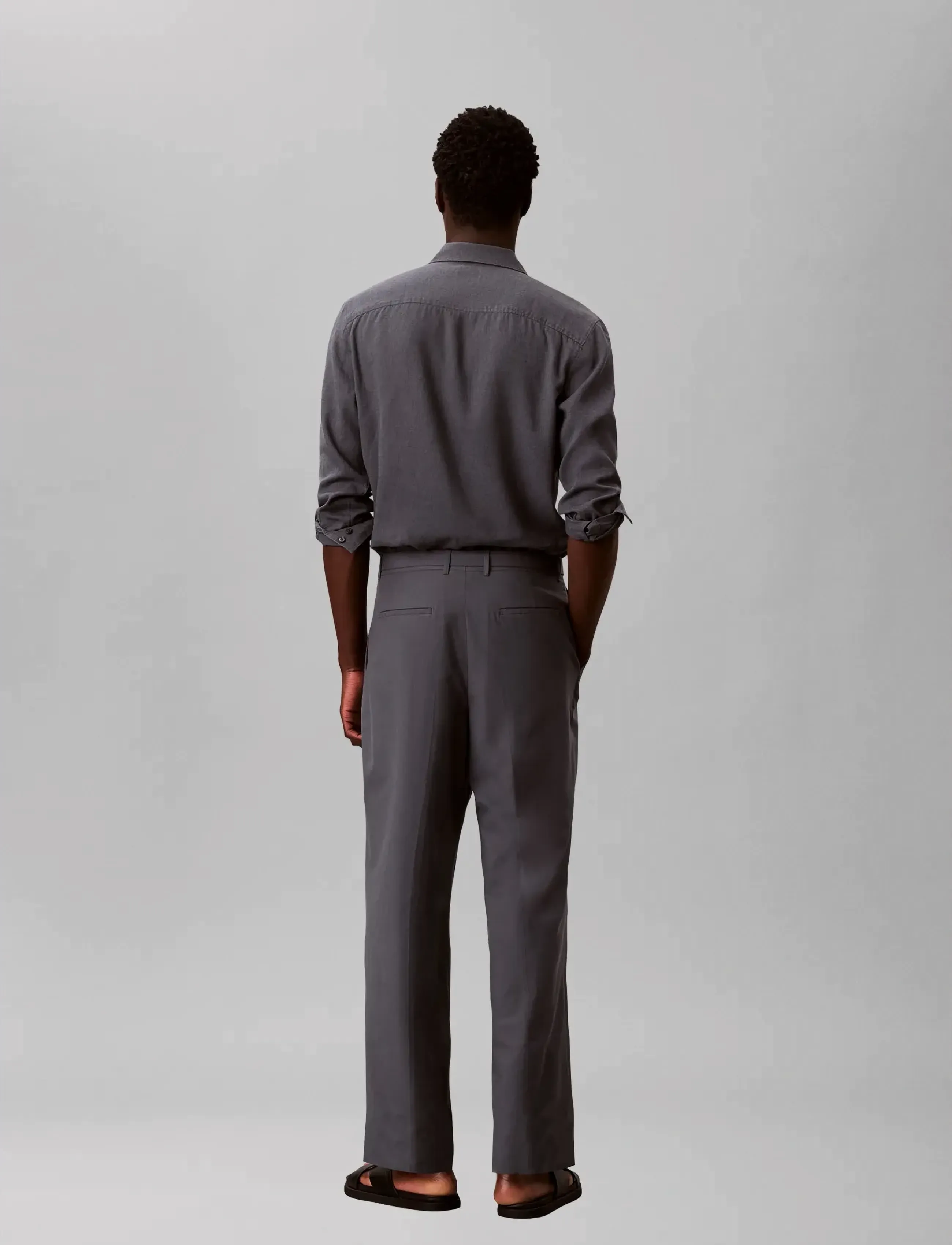Calvin Klein - STRAIGHT LYOCELL BELTED PLTD TRO - pantalons habillés - turbulence - 2
