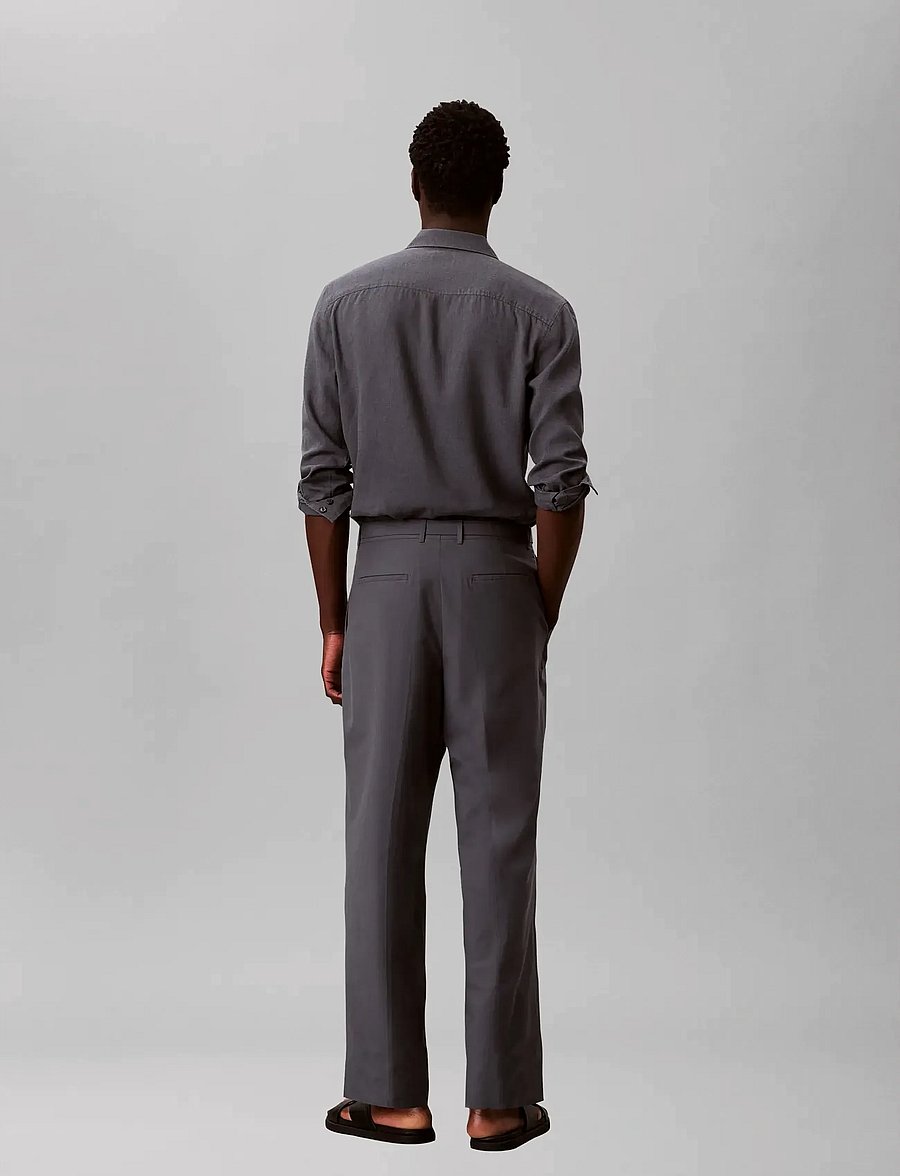 Calvin Klein - STRAIGHT LYOCELL BELTED PLTD TRO - pantalons habillés - turbulence - 2