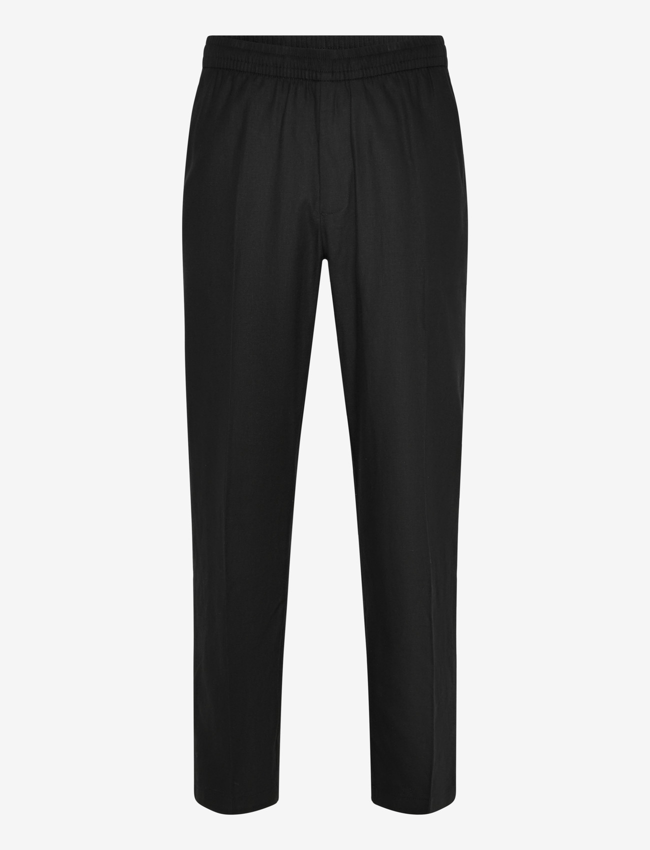 Calvin Klein - STRAIGHT LINEN PULL ON PANT - linen trousers - black - 0