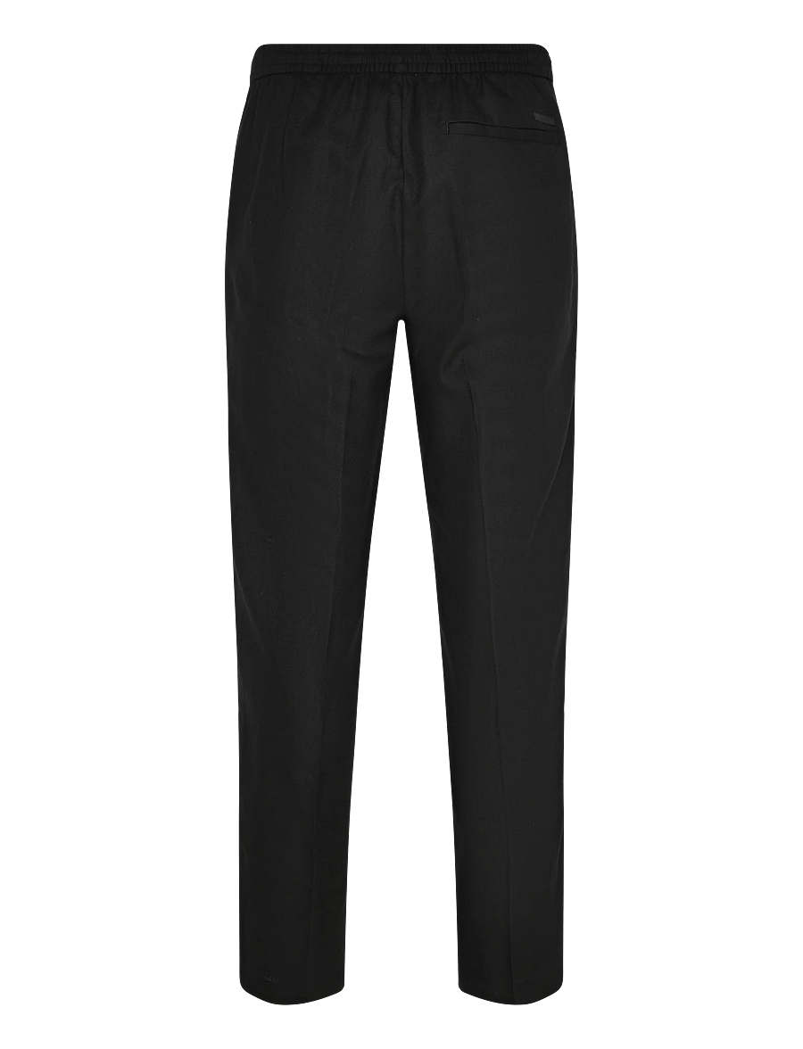 Calvin Klein - STRAIGHT LINEN PULL ON PANT - leinenhosen - black - 1