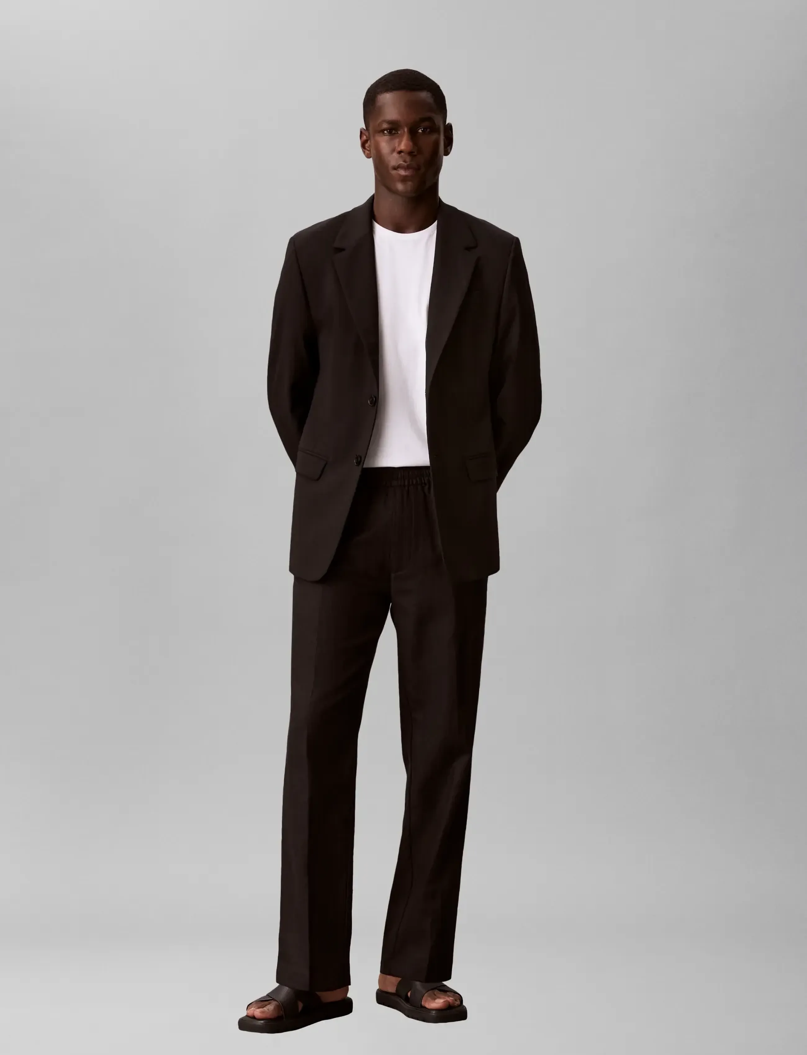 Straight Linen Pull On Pant