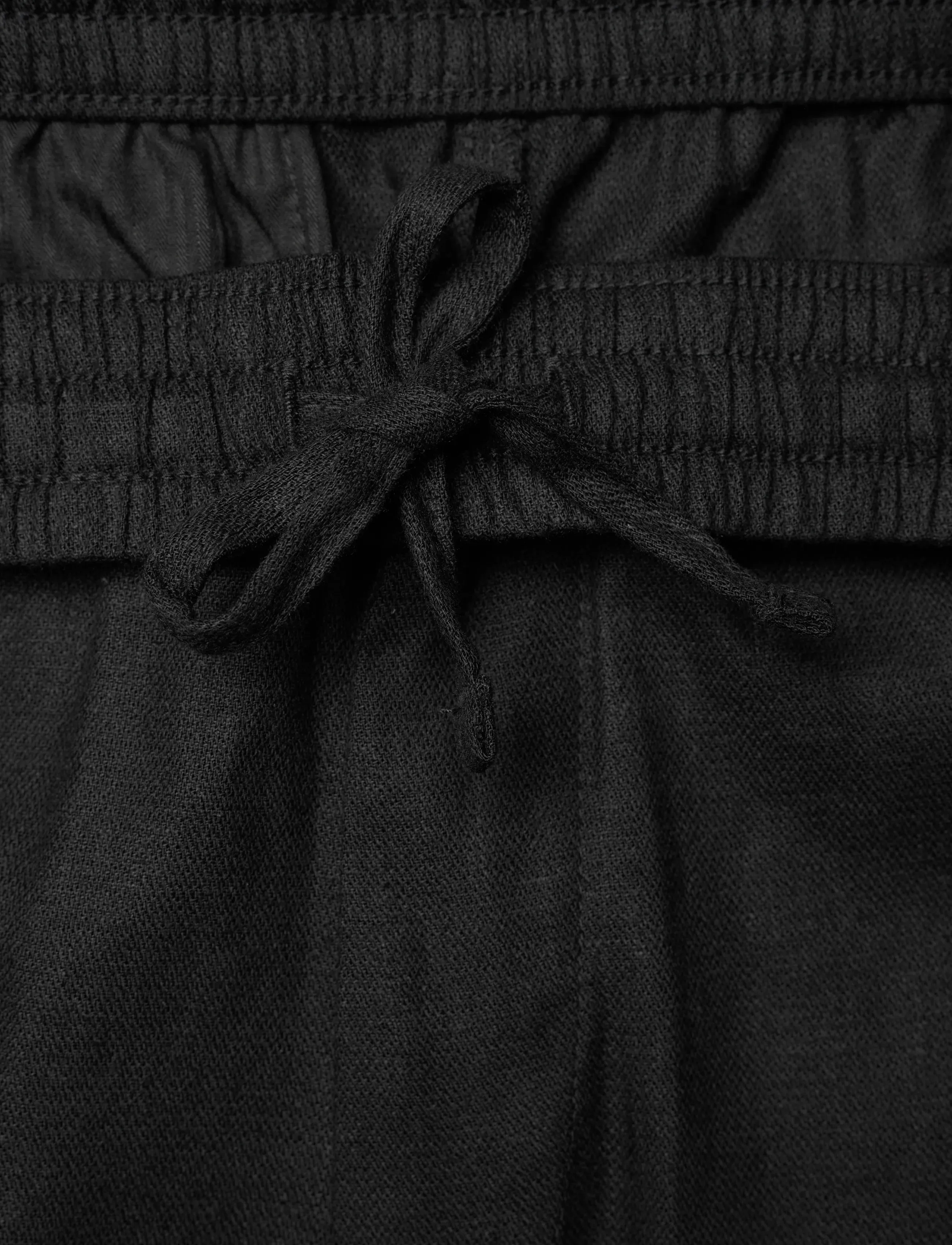 Calvin Klein - STRAIGHT LINEN PULL ON PANT - hørbukser - black - 3