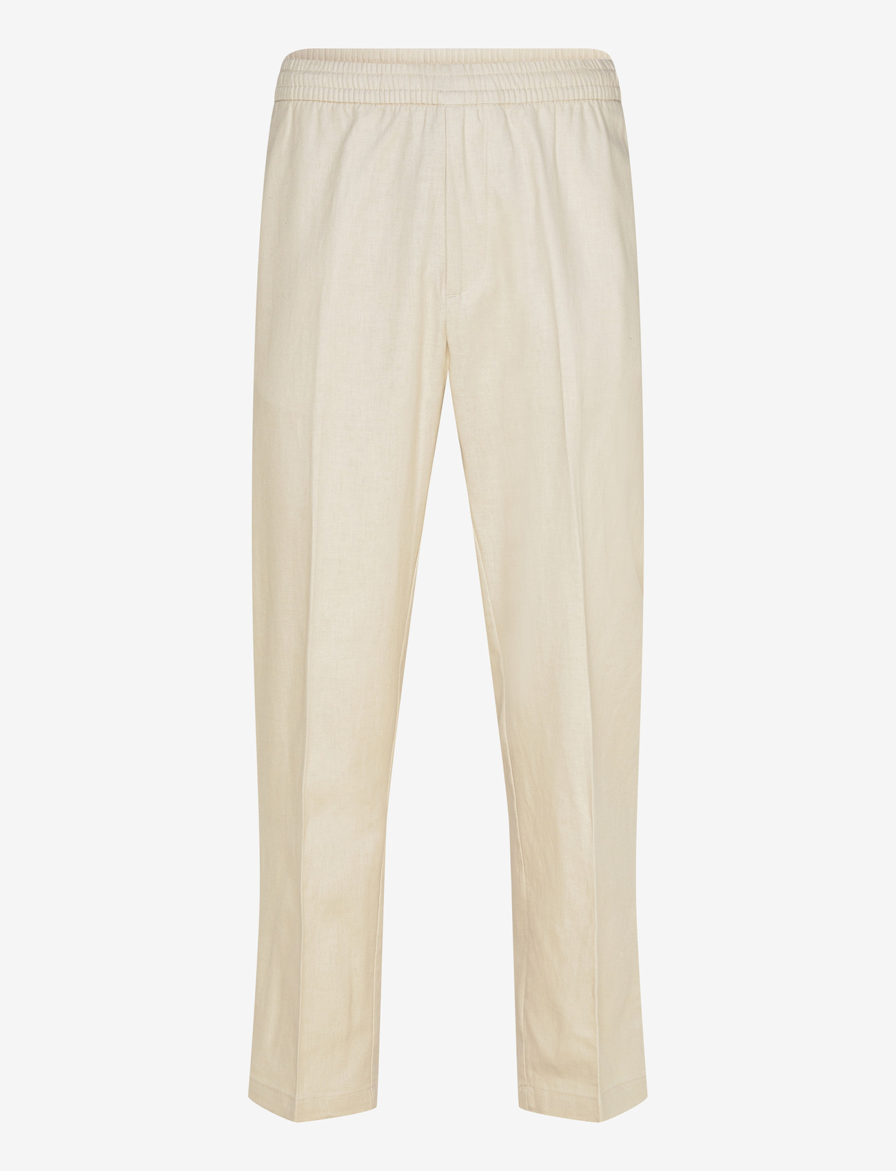 Calvin Klein - STRAIGHT LINEN PULL ON PANT - hørbukser - oatmeal - 0