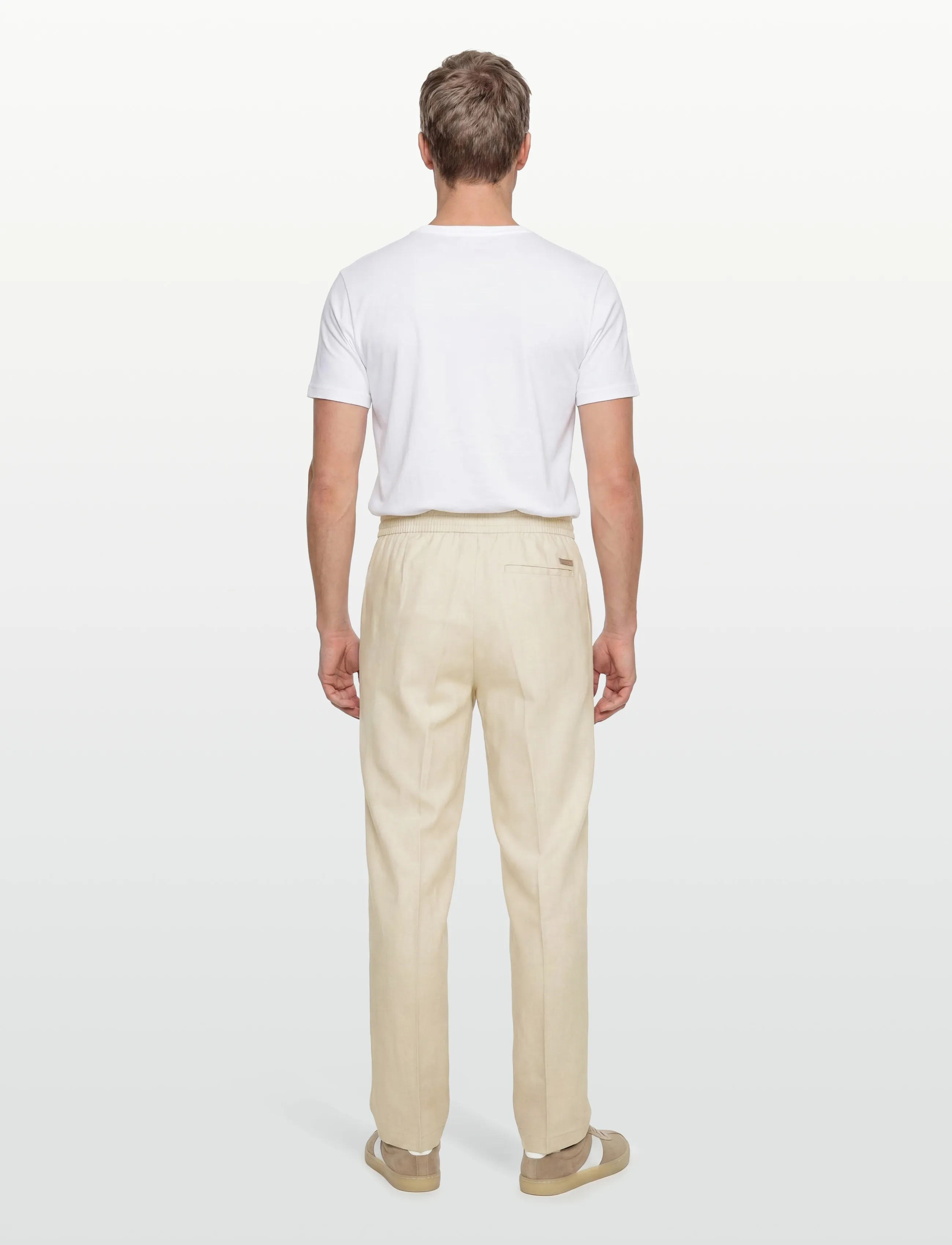 Calvin Klein - STRAIGHT LINEN PULL ON PANT - linen trousers - oatmeal - 4