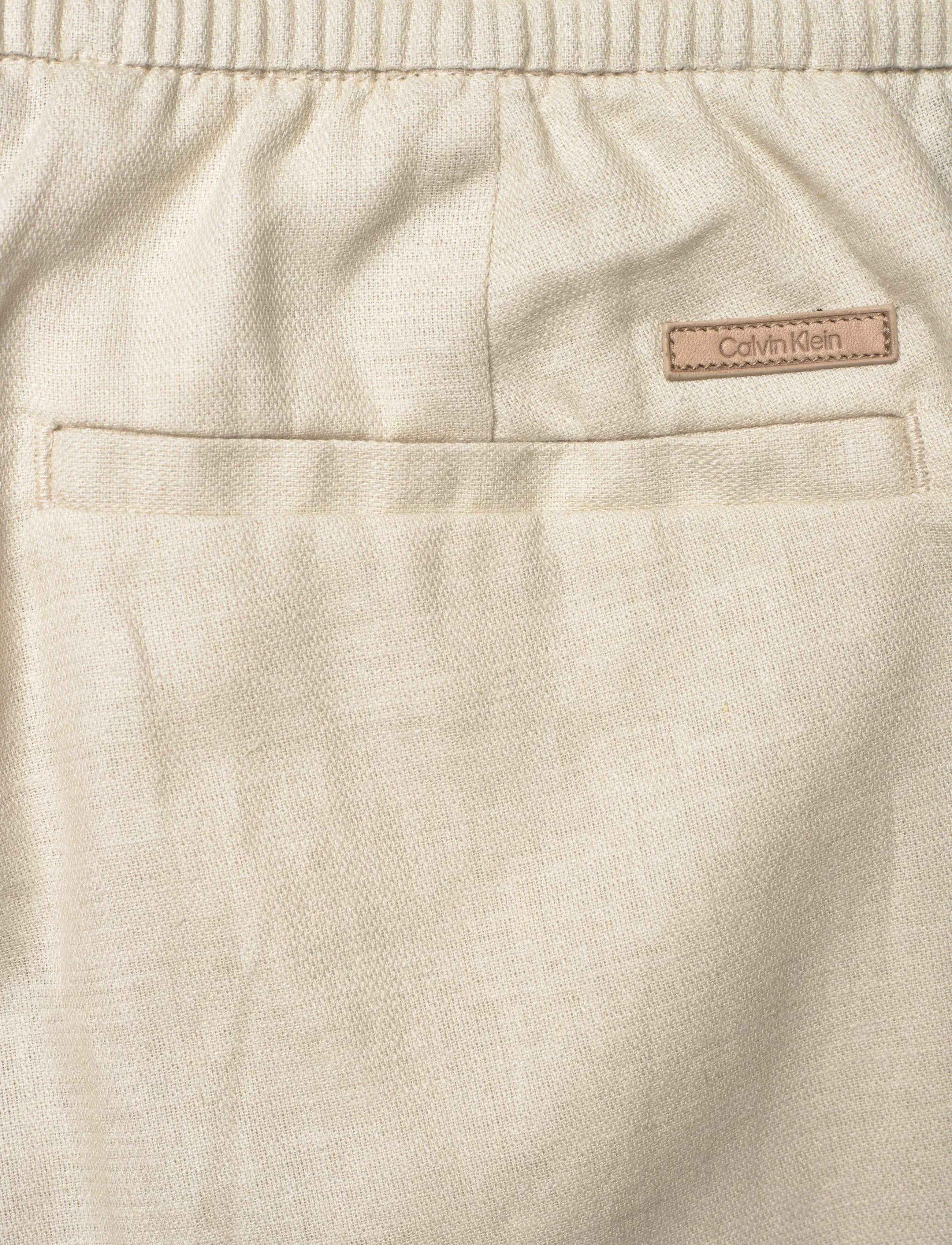 Calvin Klein - STRAIGHT LINEN PULL ON PANT - linased püksid - oatmeal - 4