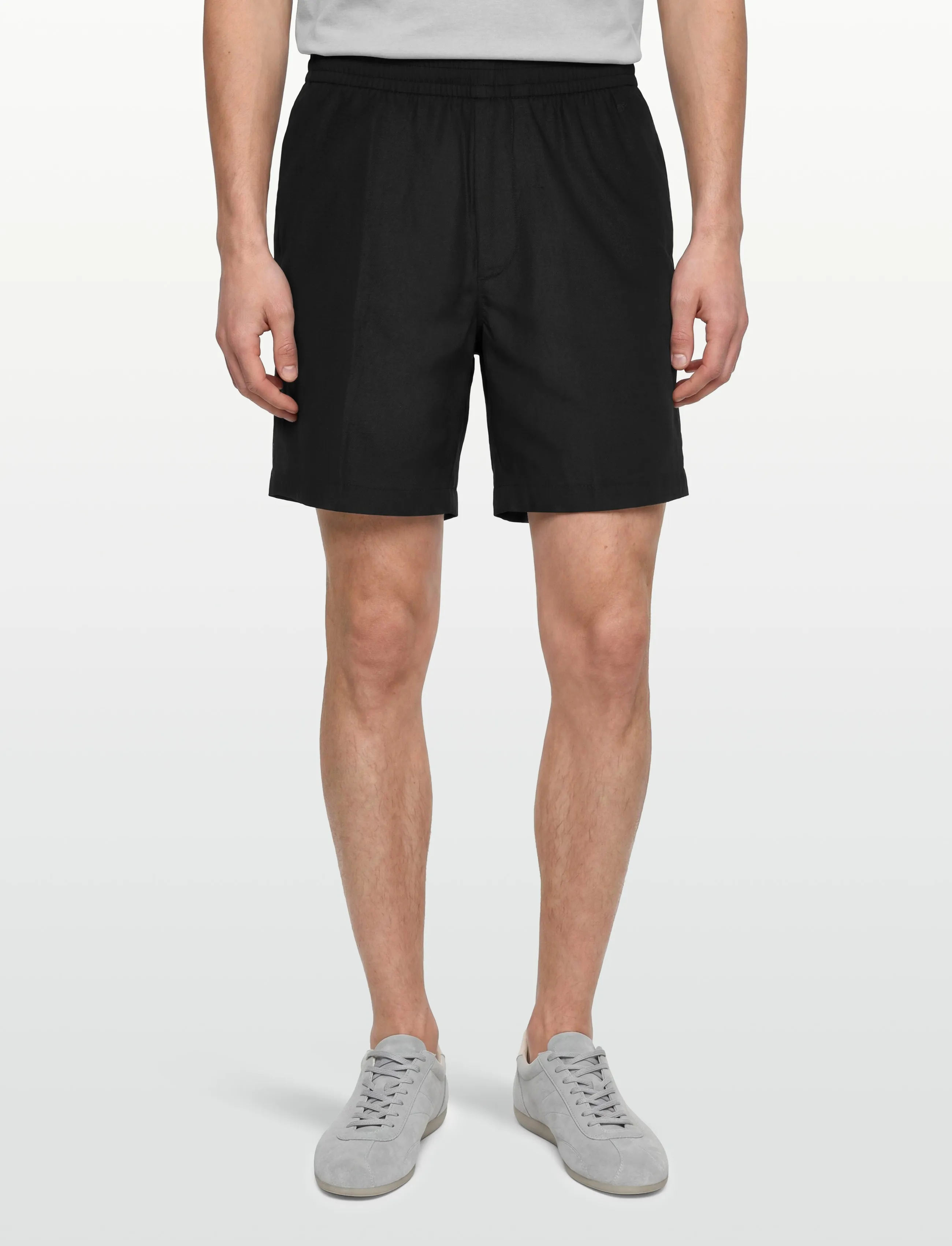 Calvin Klein - STRAIGHT LINEN 7" PULL ON SHORT - pellavashortsit - black - 3