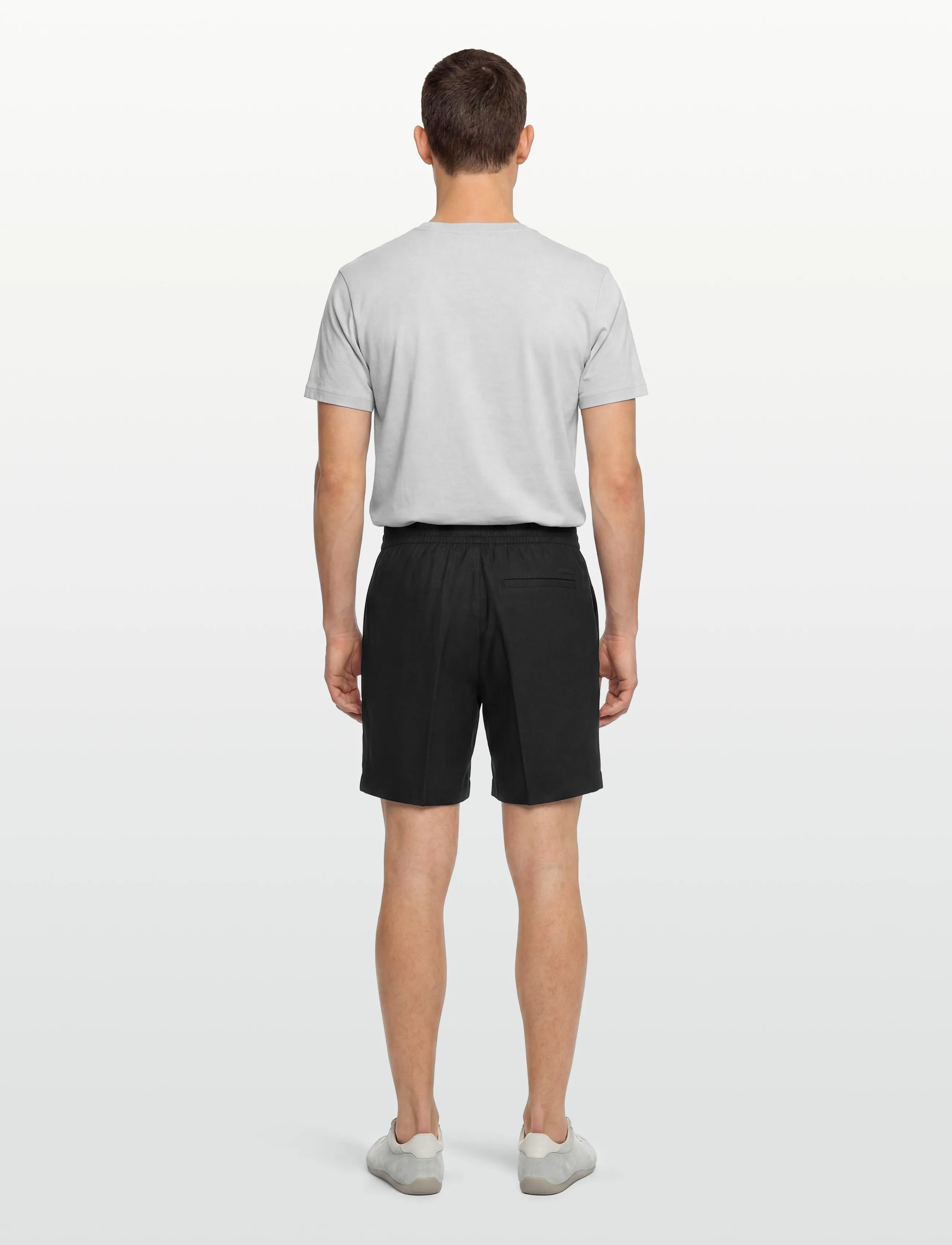 Calvin Klein - STRAIGHT LINEN 7" PULL ON SHORT - pellavashortsit - black - 4