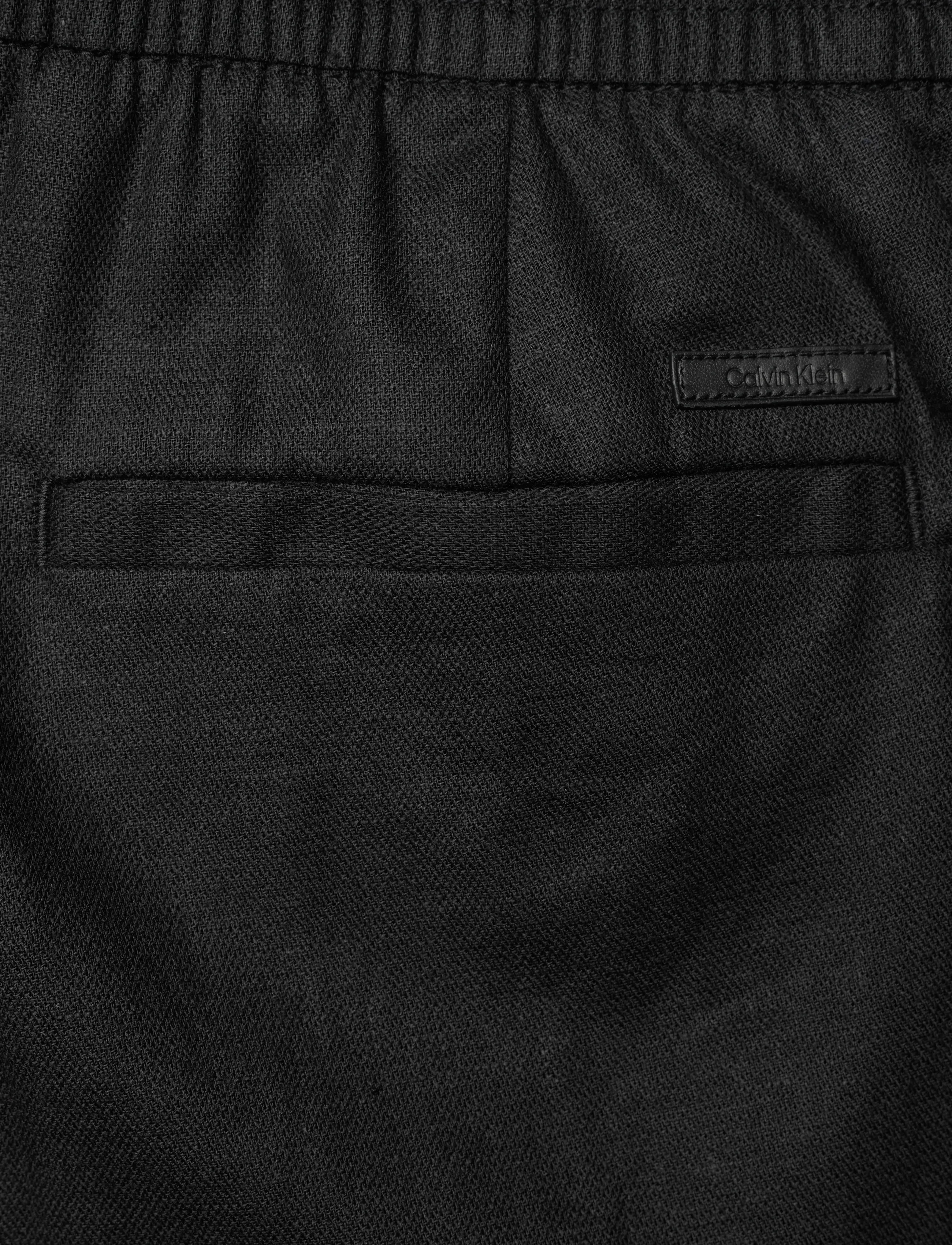 Calvin Klein - STRAIGHT LINEN 7" PULL ON SHORT - linased lühikesed püksid - black - 4