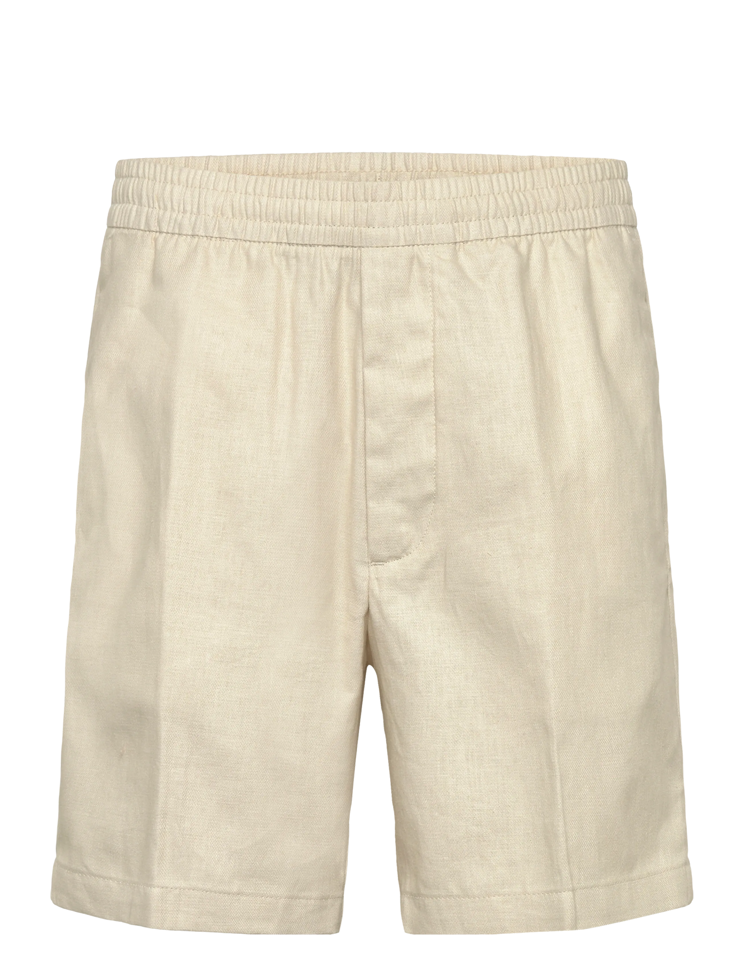 Calvin Klein STRAIGHT LINEN 7" PULL ON SHORT - Vaatteet - OATMEAL / cream