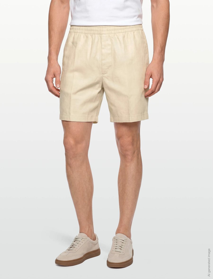 Calvin Klein - STRAIGHT LINEN 7" PULL ON SHORT - shorts en lin - oatmeal - 3
