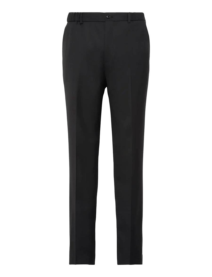 Calvin Klein - TAPERED TRAVEL TWILL WOOL TROUSE - casual bukser - black - 1