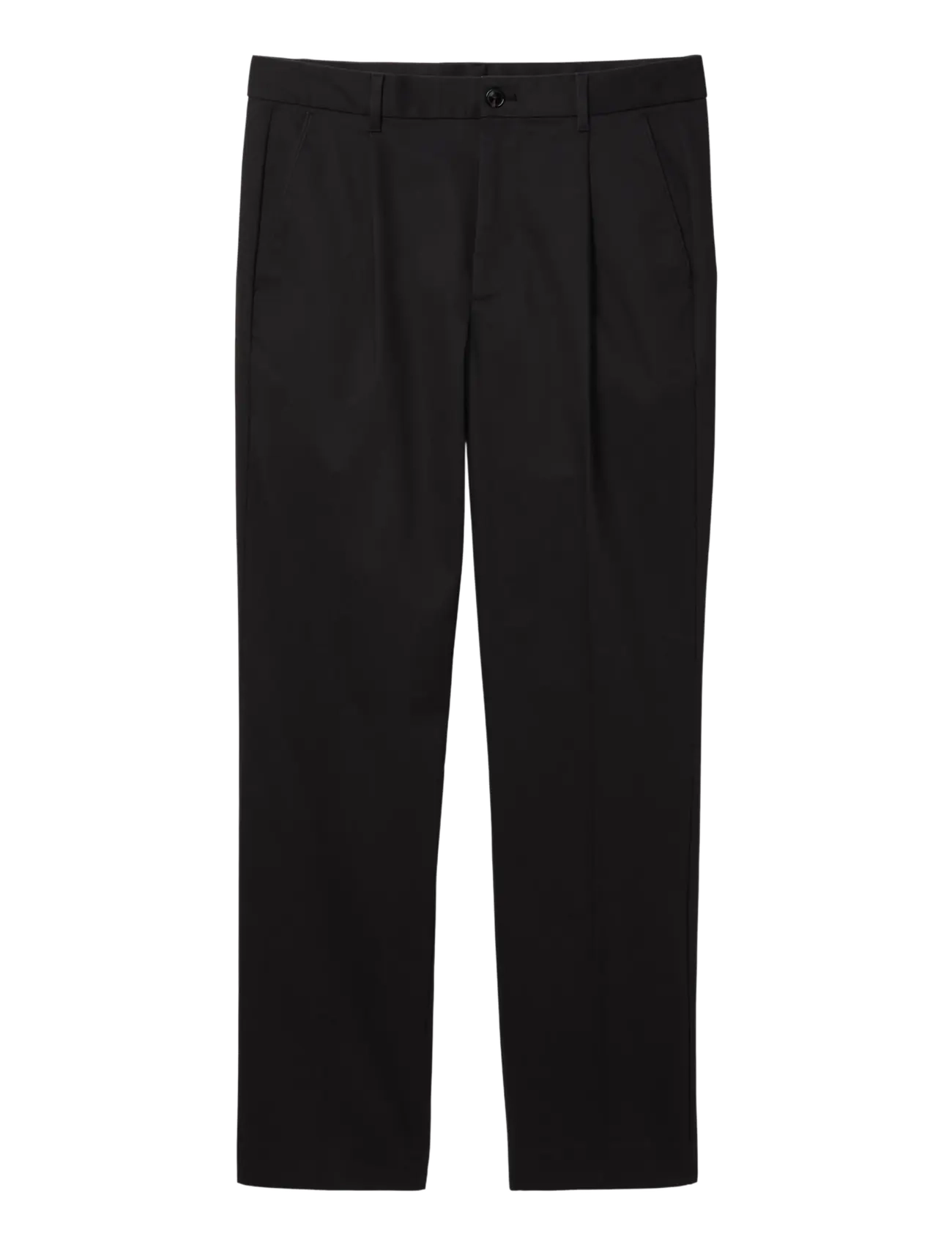 Calvin Klein - STRAIGHT PLEATED SATEEN CHINO - black - 1