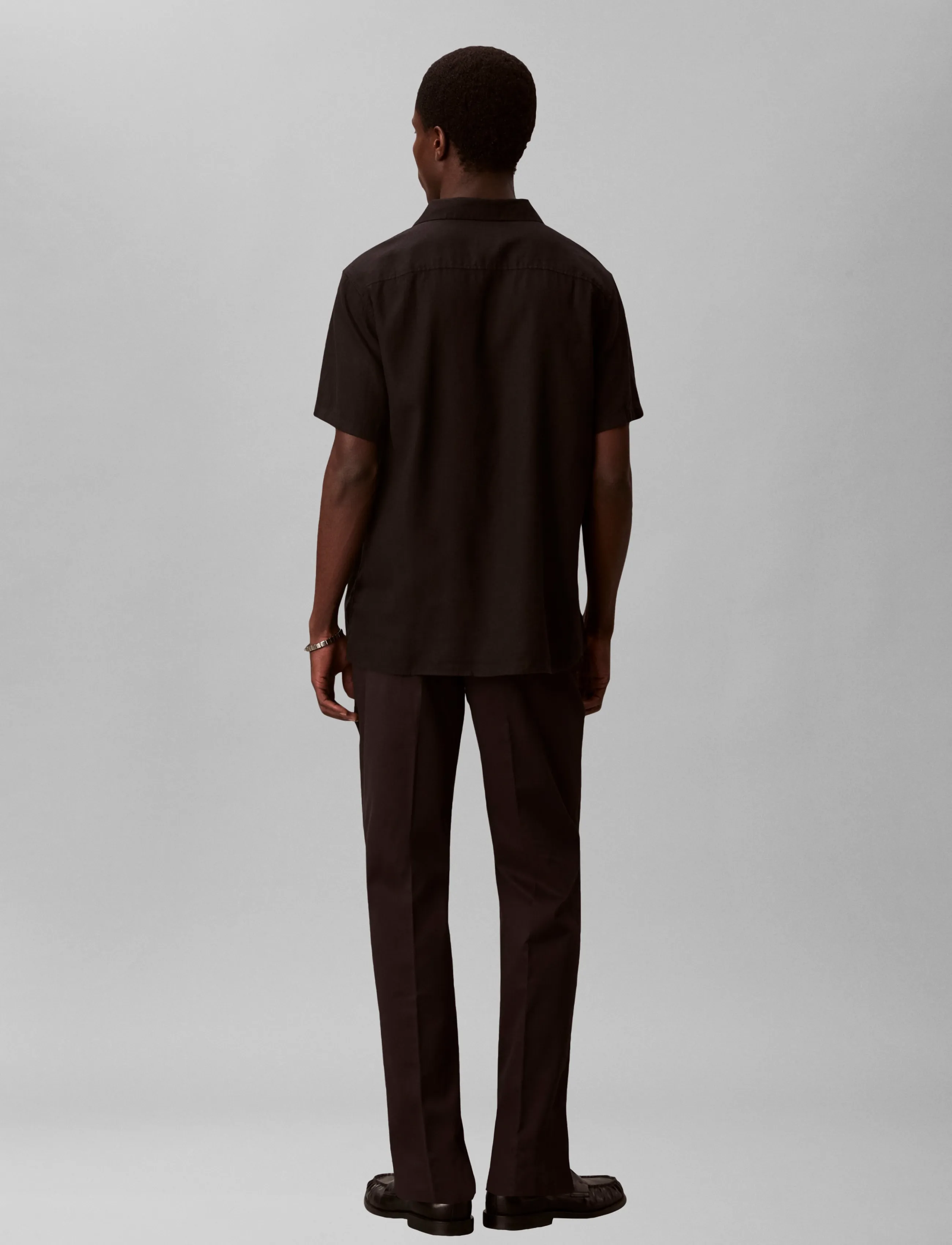 Calvin Klein - STRAIGHT PLEATED SATEEN CHINO - black - 2