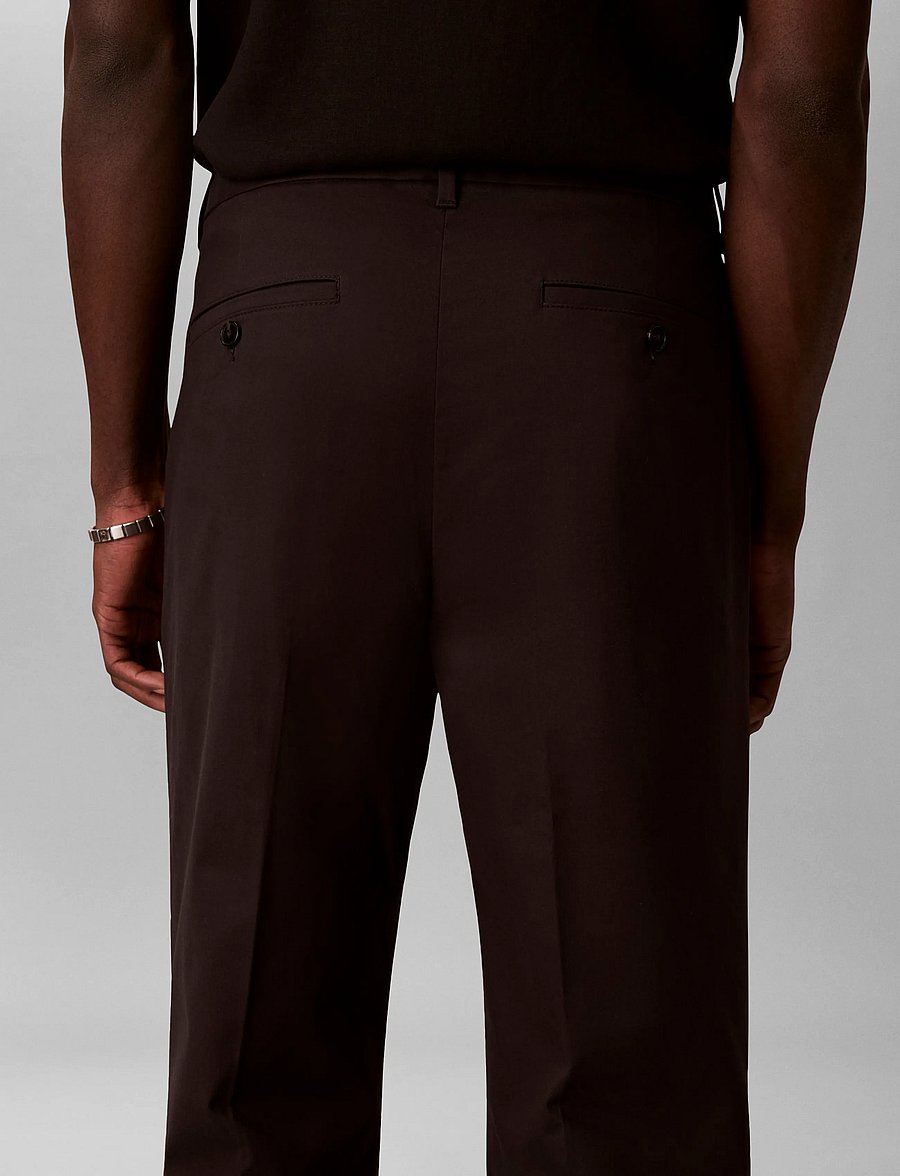 Calvin Klein - STRAIGHT PLEATED SATEEN CHINO - black - 5