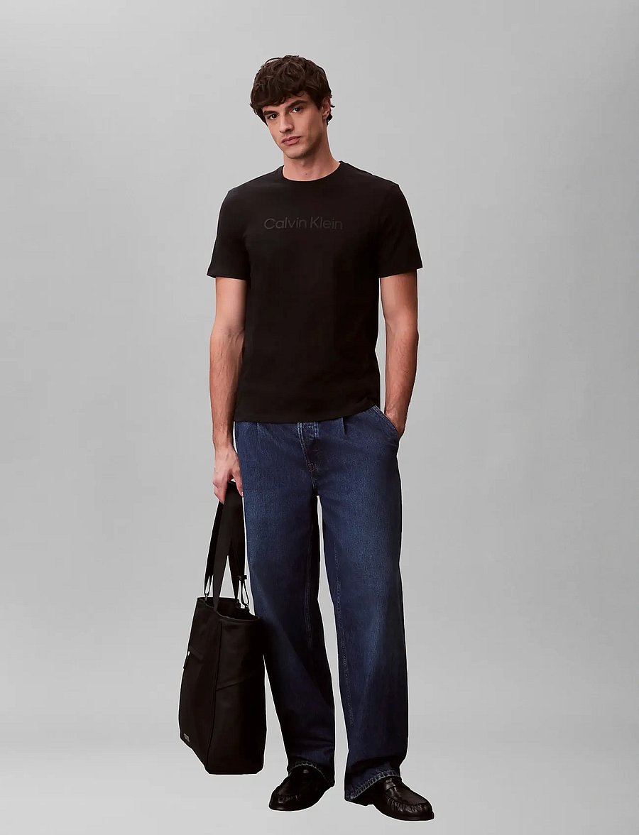 Calvin Klein - 30S EU WHOLESALE SPORTSWEAR GRAP - kurzärmelige t-shirts - black - 0