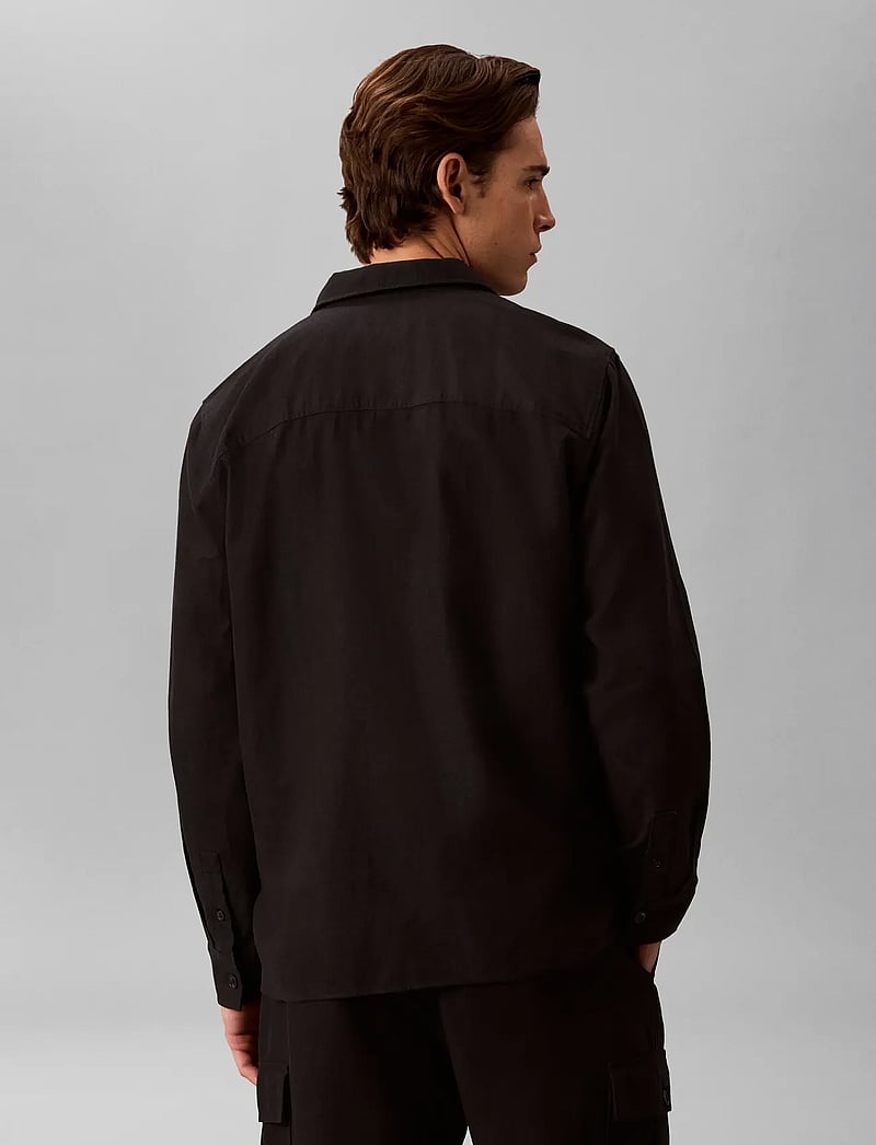 Calvin Klein - LS LINEN EASY OVERSHIRT - shop efter anledning - black - 2