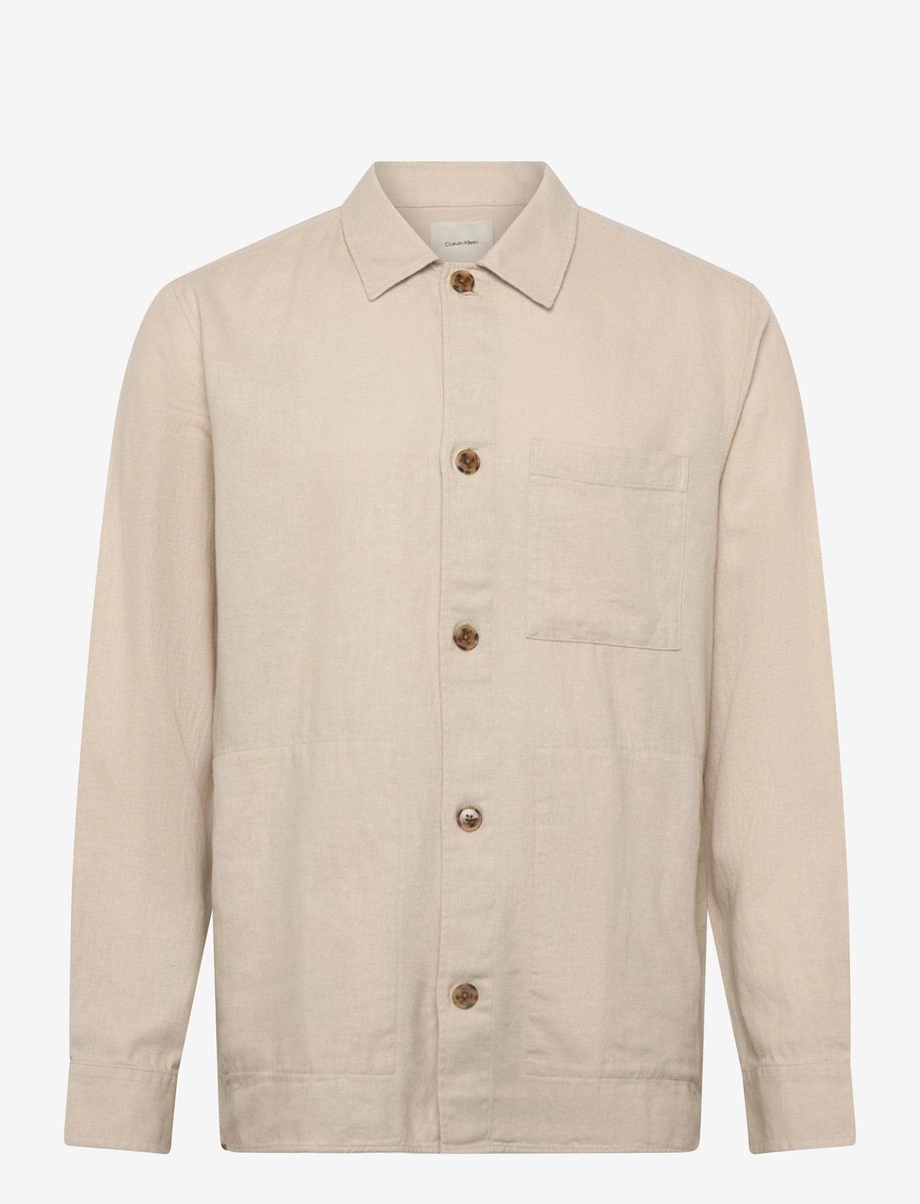 Calvin Klein - LS LINEN EASY OVERSHIRT - osta olukorra järgi - oatmeal - 0