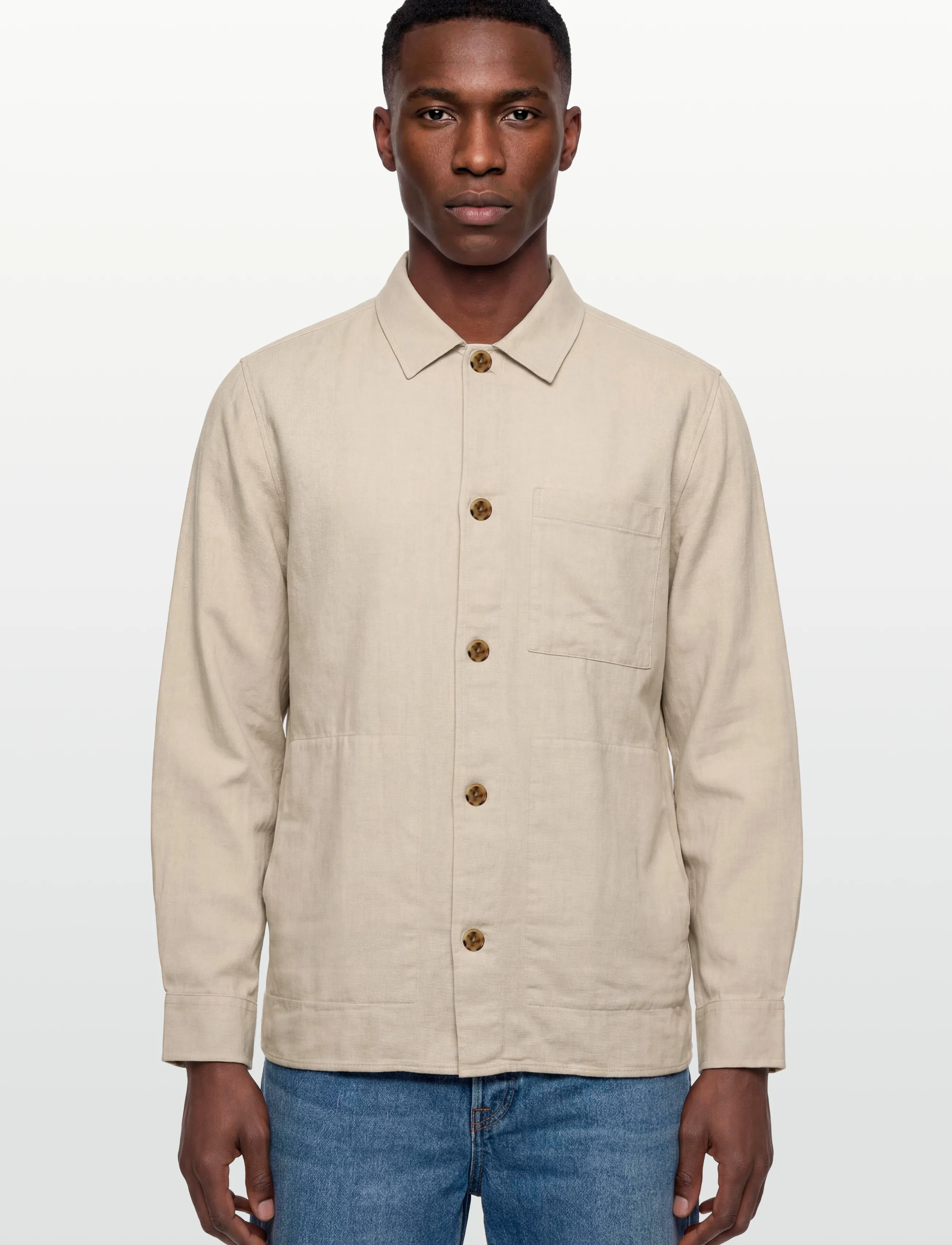 Calvin Klein - LS LINEN EASY OVERSHIRT - shop efter anledning - oatmeal - 3