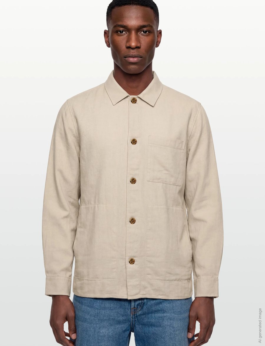 Calvin Klein - LS LINEN EASY OVERSHIRT - shop efter anledning - oatmeal - 3