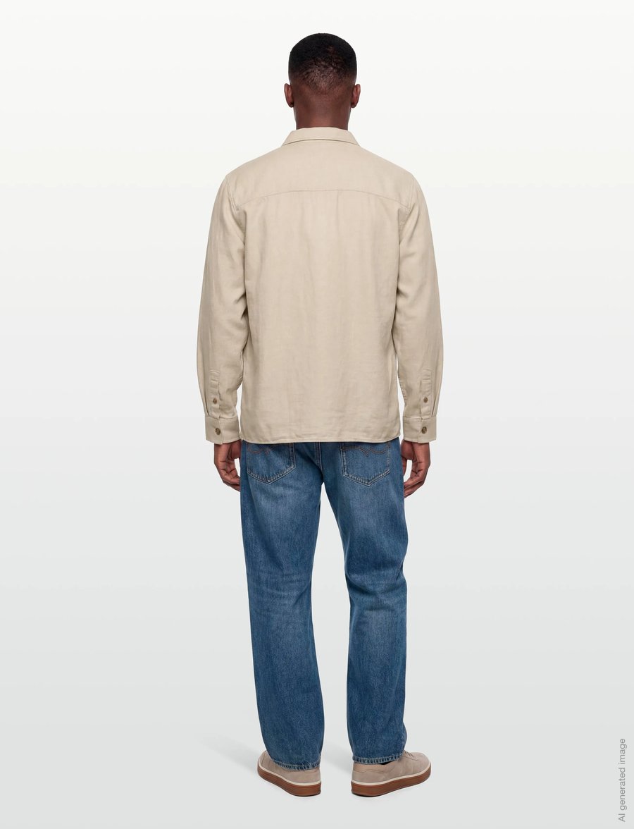 Calvin Klein - LS LINEN EASY OVERSHIRT - shop efter anledning - oatmeal - 4