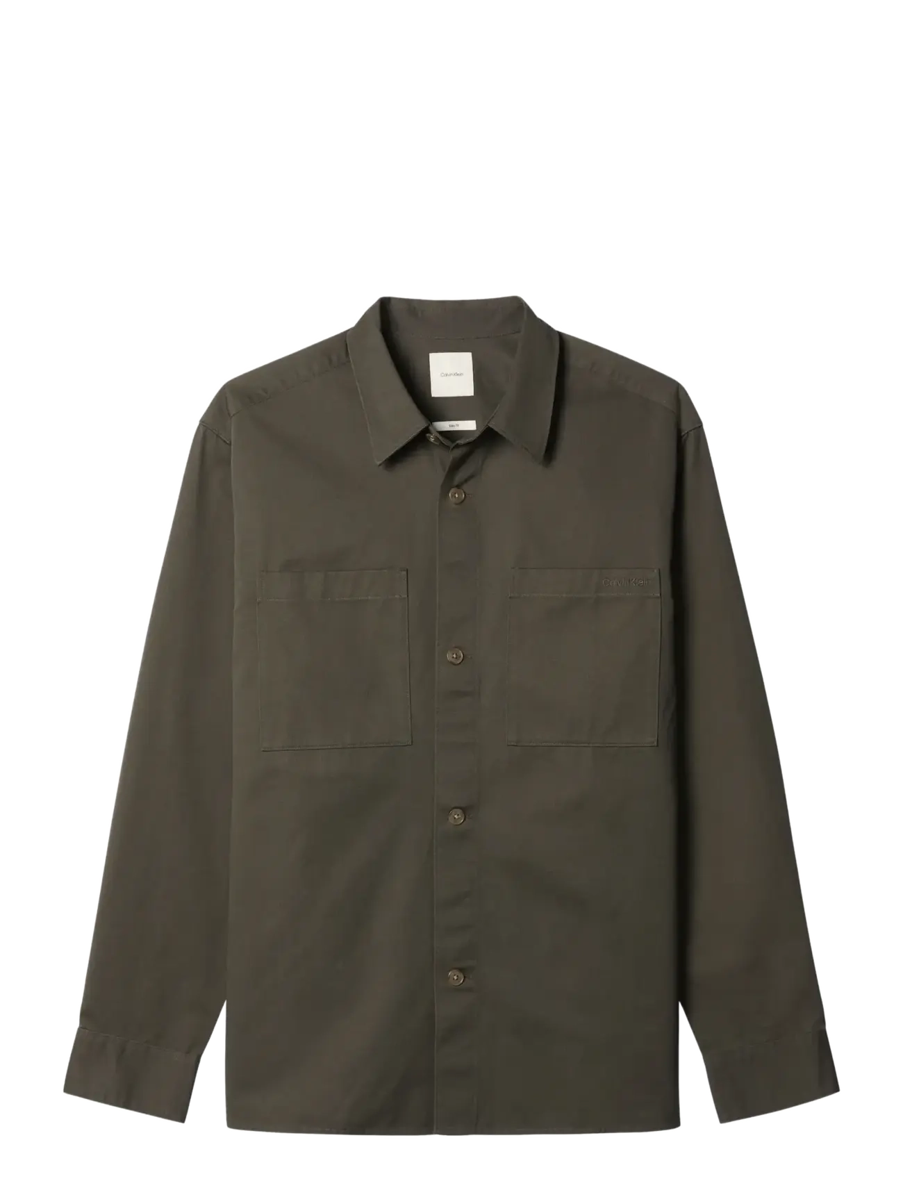 Calvin Klein LS GARMENT WASH TWILL EASY OVERS - Overshirts - BELUGA / khaki/green