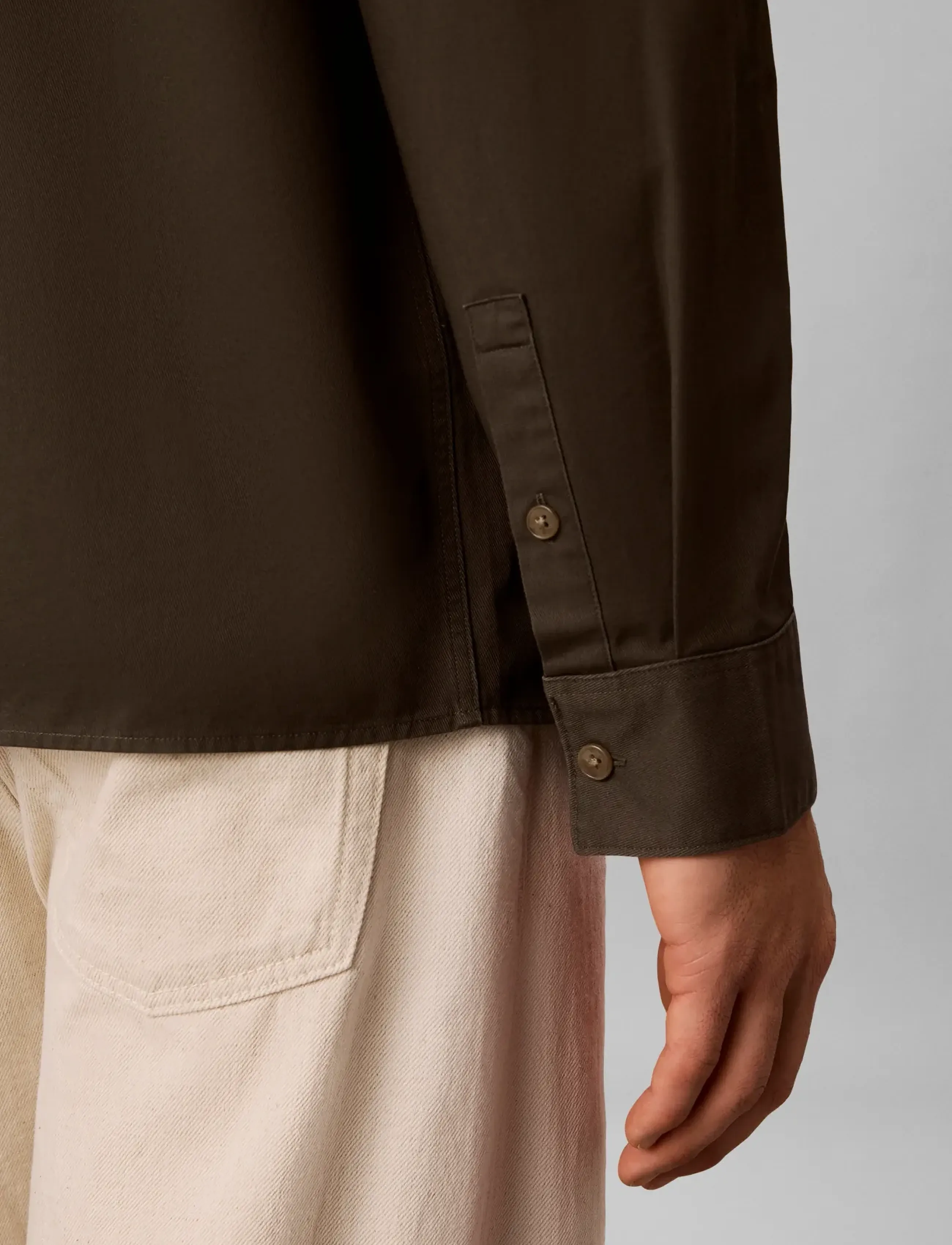 Calvin Klein - LS GARMENT WASH TWILL EASY OVERS - nach anlass kaufen - beluga - 4