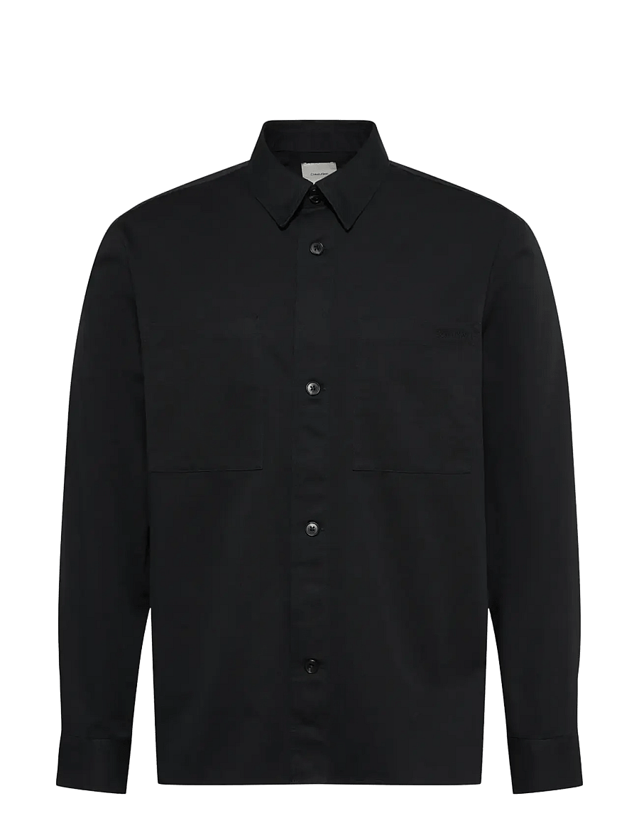 Calvin Klein - LS GARMENT WASH TWILL EASY OVERS - osta olukorra järgi - black - 1