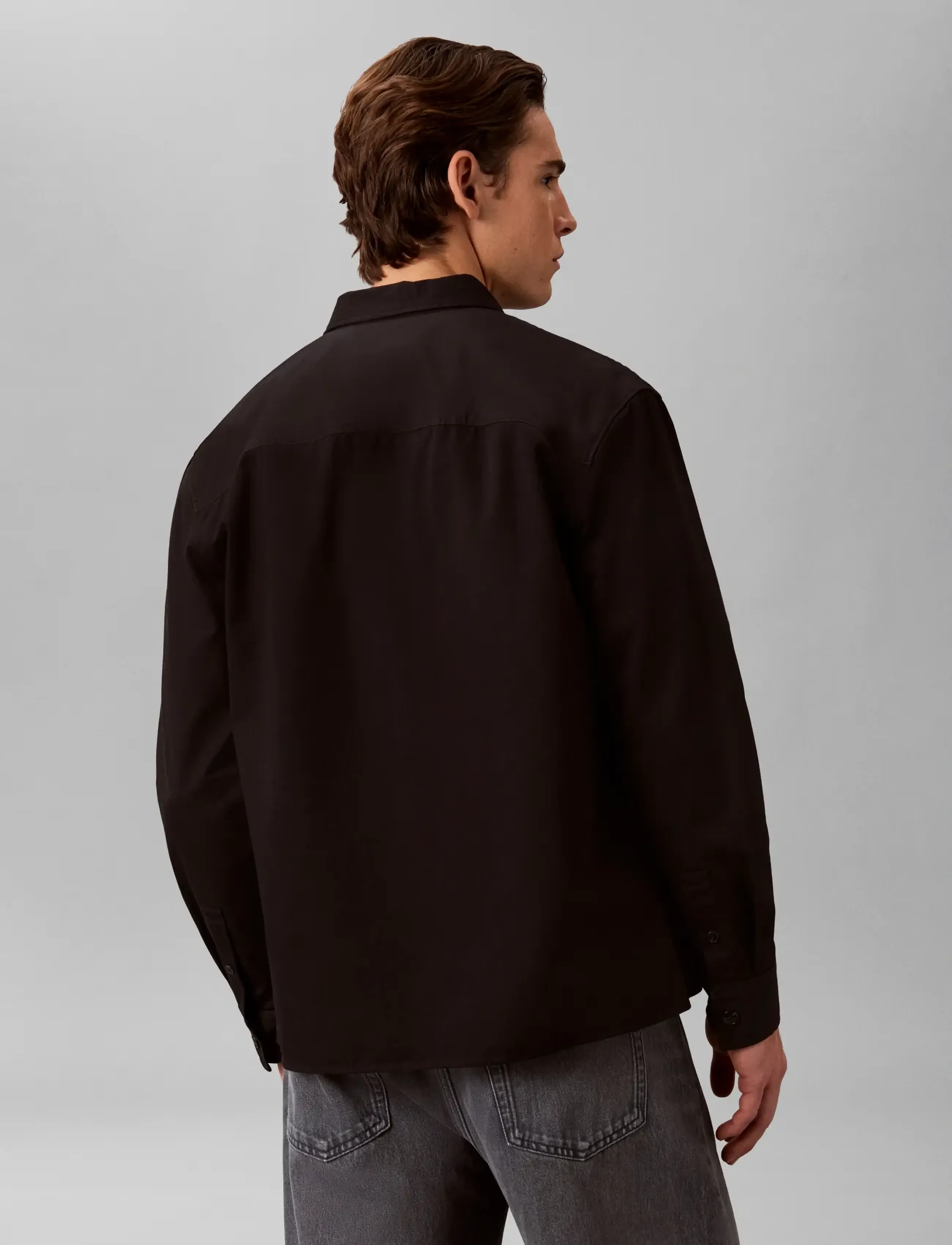 Calvin Klein - LS GARMENT WASH TWILL EASY OVERS - osta olukorra järgi - black - 2