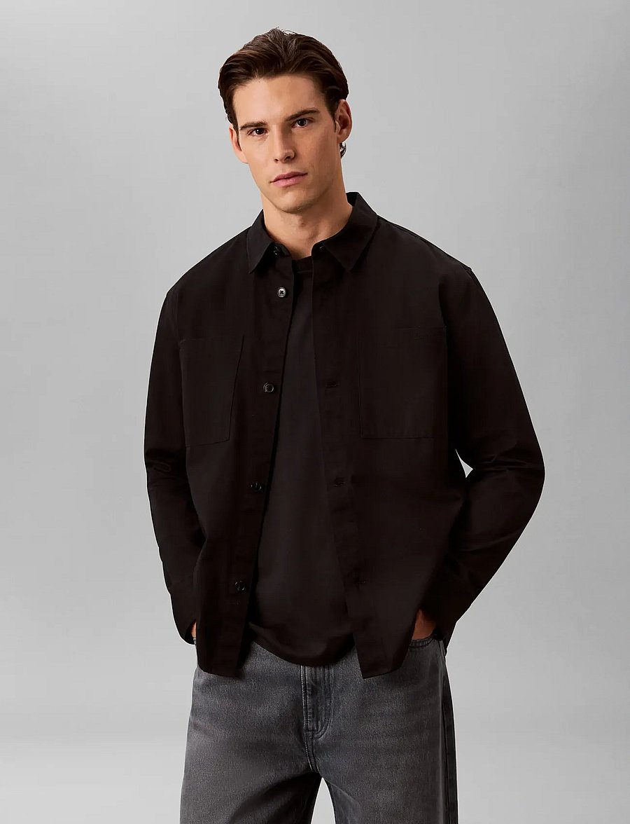 Calvin Klein - LS GARMENT WASH TWILL EASY OVERS - osta olukorra järgi - black - 5
