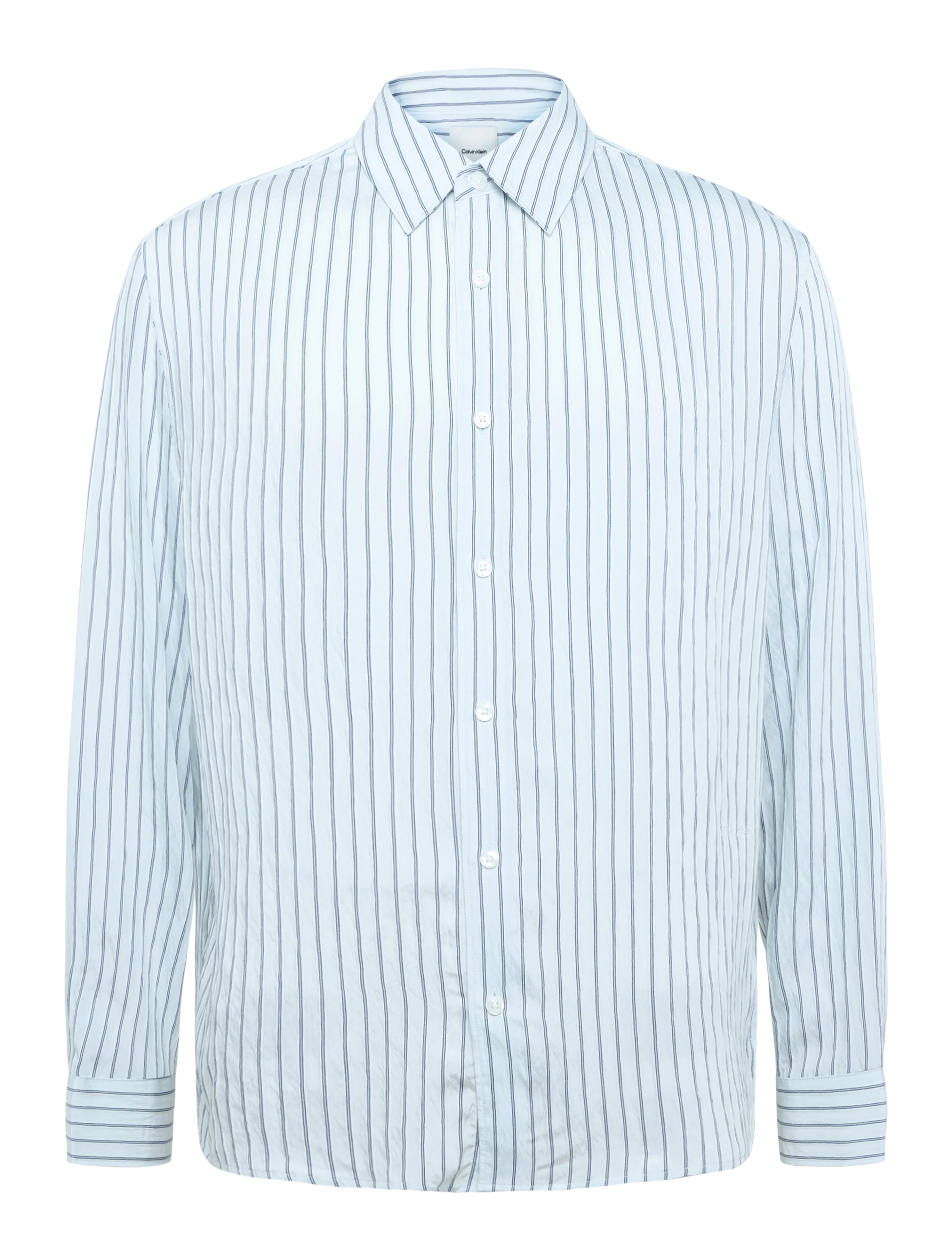 Calvin Klein LS YD STRIPE VISCOSE NYLON EASY - Skjorter - PLEIN AIR / blue