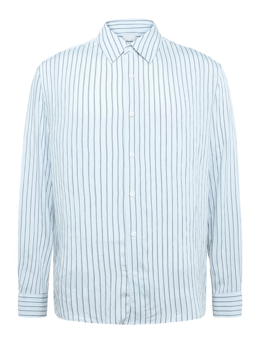 Calvin Klein - LS YD STRIPE VISCOSE NYLON EASY - stribede skjorter - plein air - 0