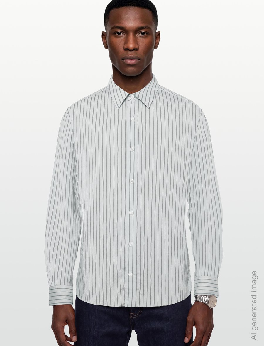 Calvin Klein - LS YD STRIPE VISCOSE NYLON EASY - randiga skjortor - plein air - 3